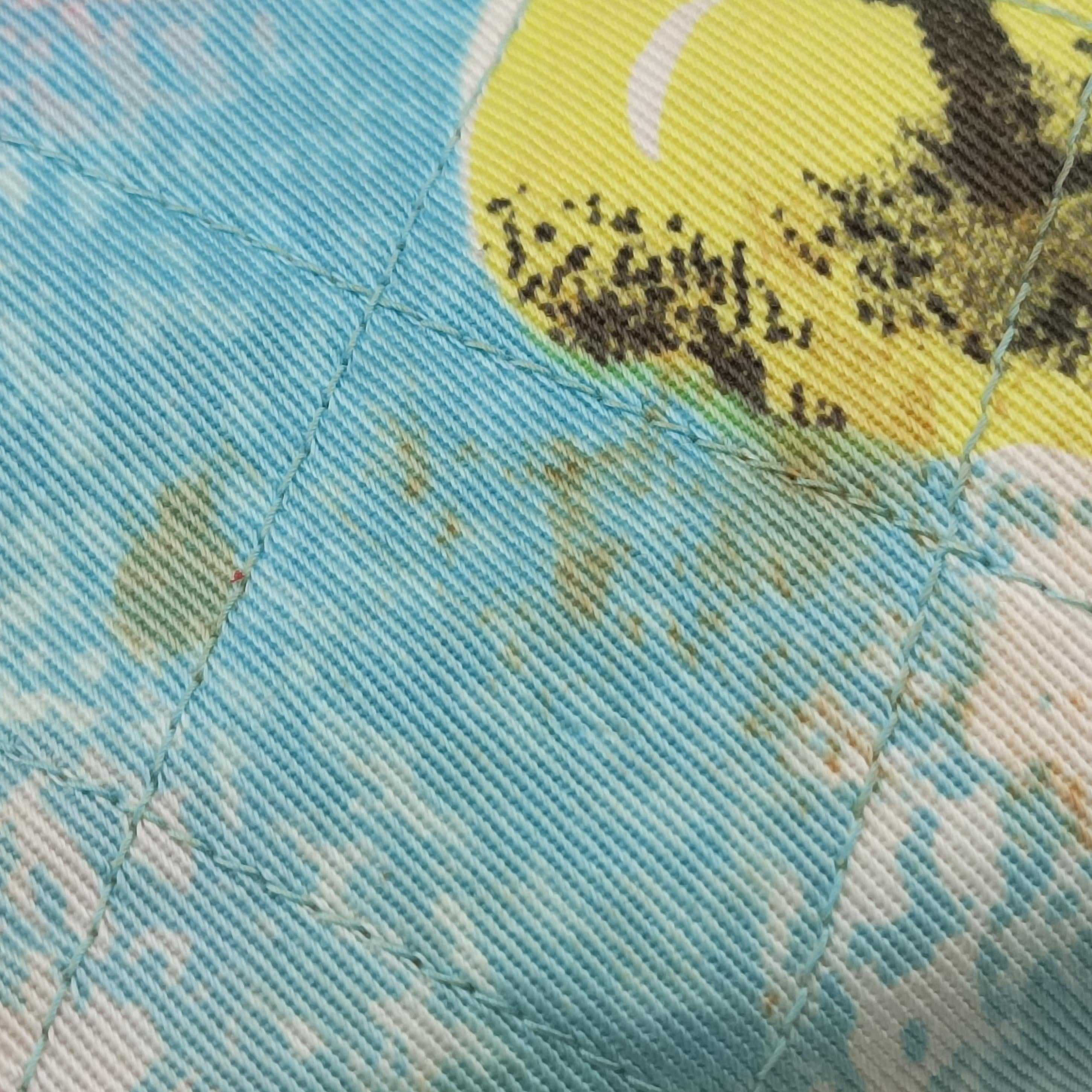 Floral Classic Flap Tote blue×Multicolour Fabric A08702 4842246フローラルクラシックフラップトート ブルー×マルチカラー ファブリック A08702 4842246