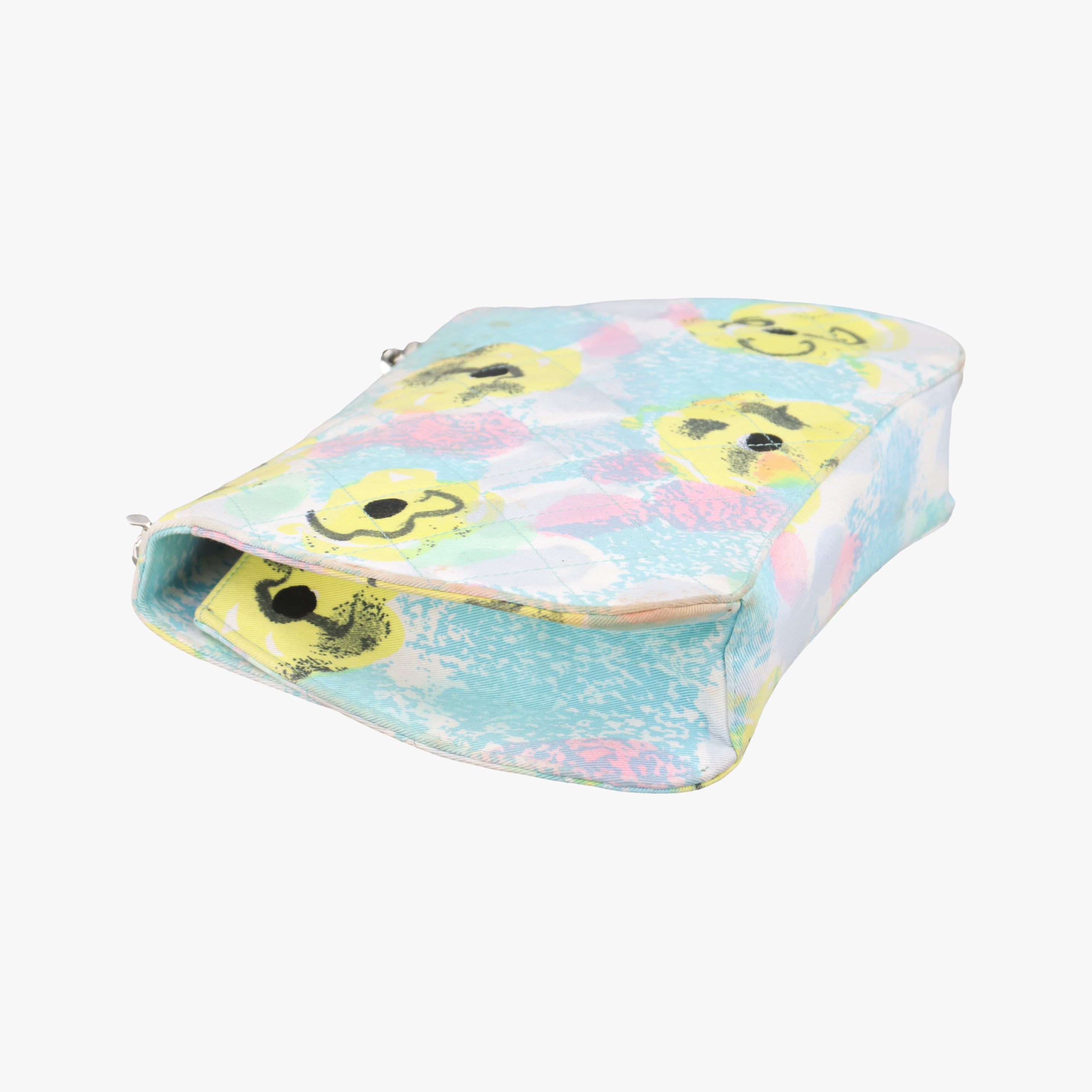 Floral Classic Flap Tote blue×Multicolour Fabric A08702 4842246フローラルクラシックフラップトート ブルー×マルチカラー ファブリック A08702 4842246