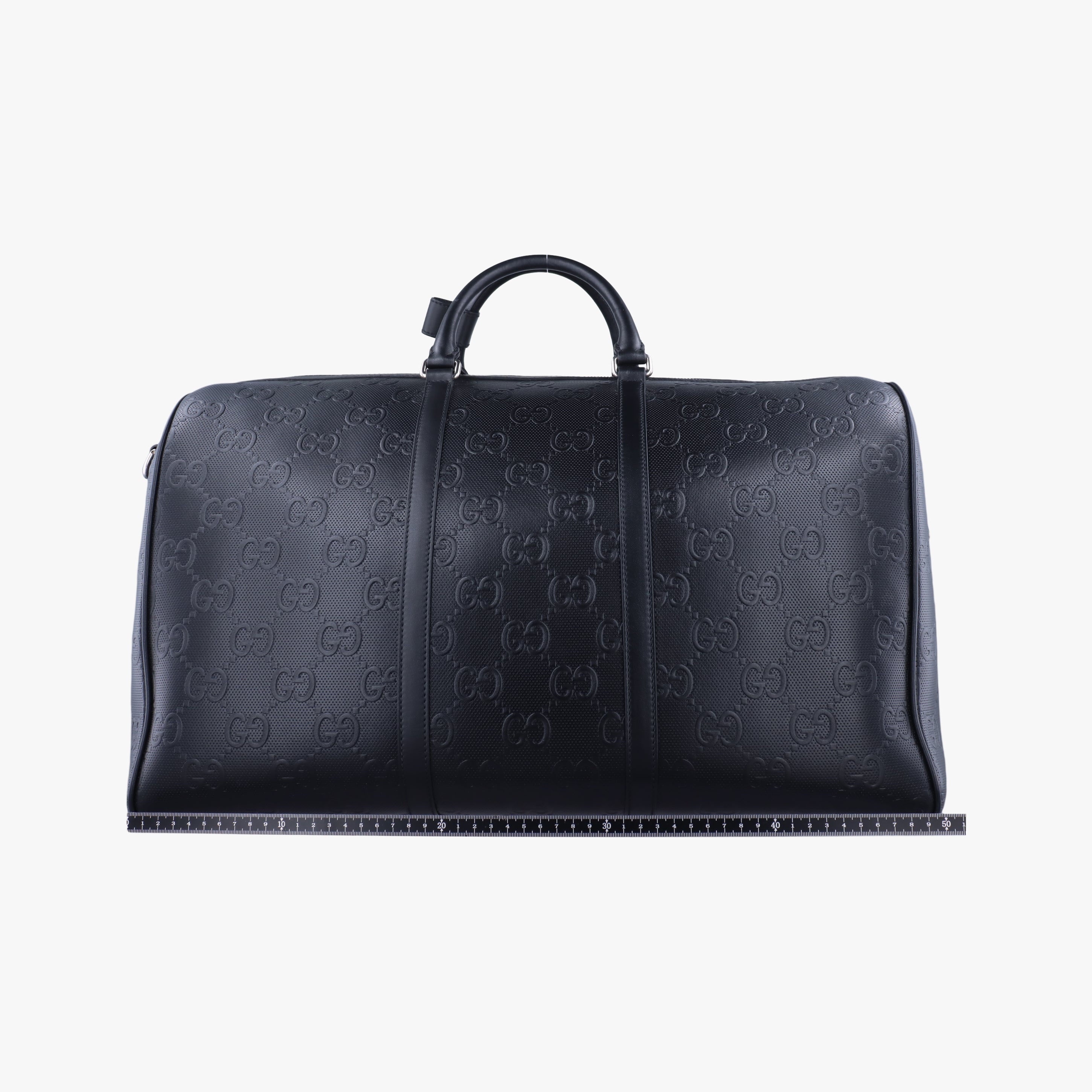 GG Embossed Black Leather 725129 E039515650ジージーエンボスド ブラック レザー 725129 E039515650