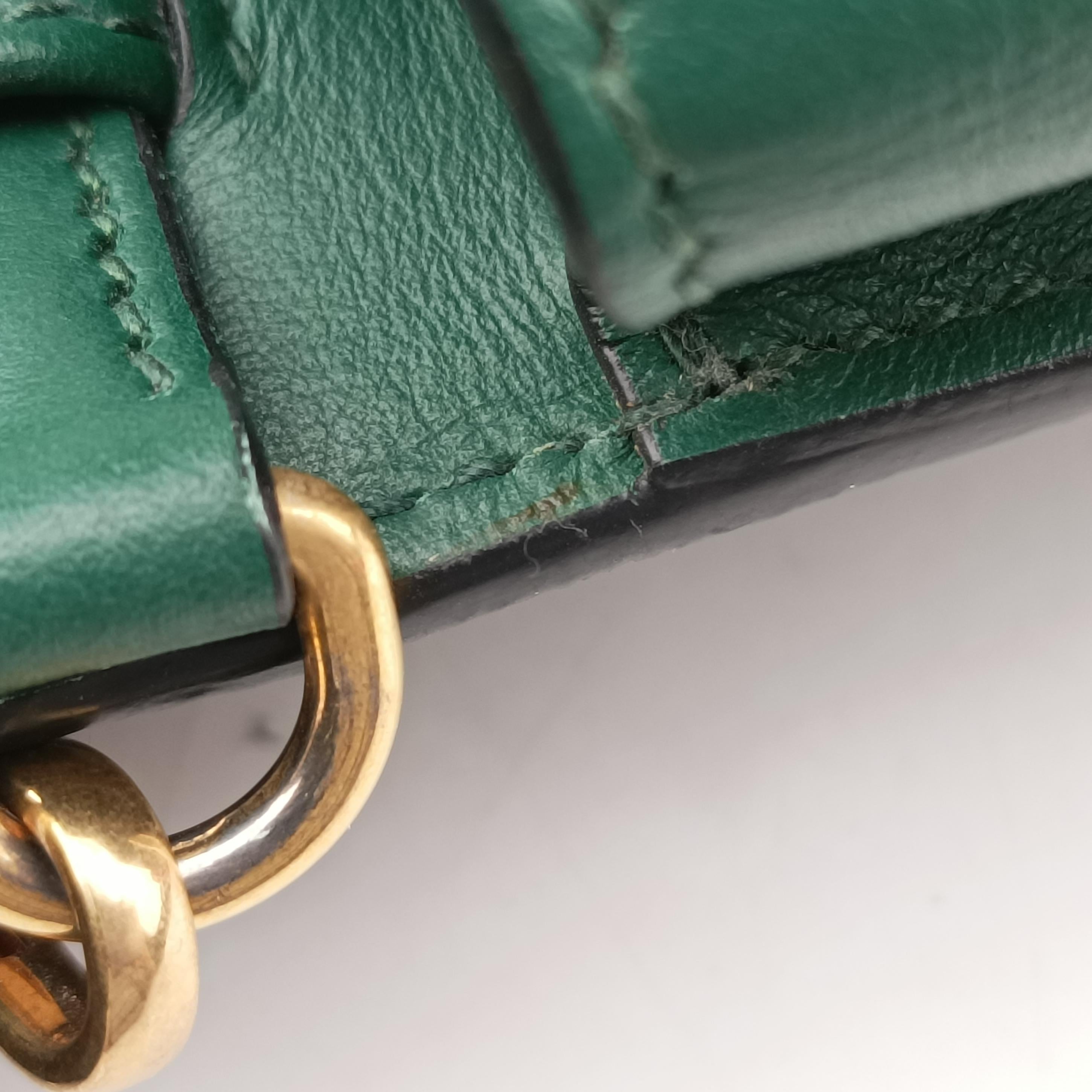 City Calf Cahier Green×black leather 256シティカーフ カイエ グリーン×ブラック レザー 256