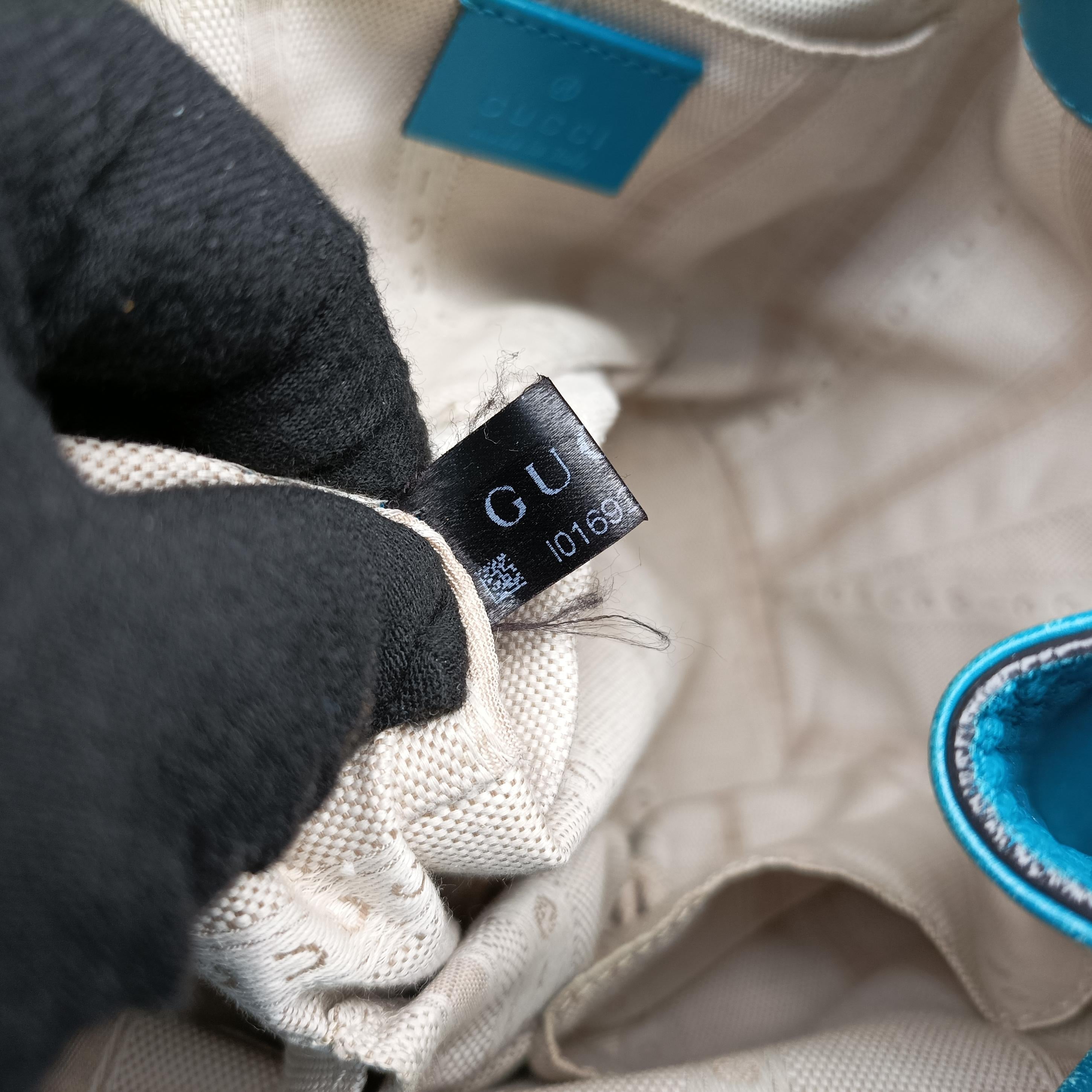 Bright Diamante Bucket Blue Leather 354229 I016928133ブライトディアマンテ バケット ブルー レザー 354229 I016928133