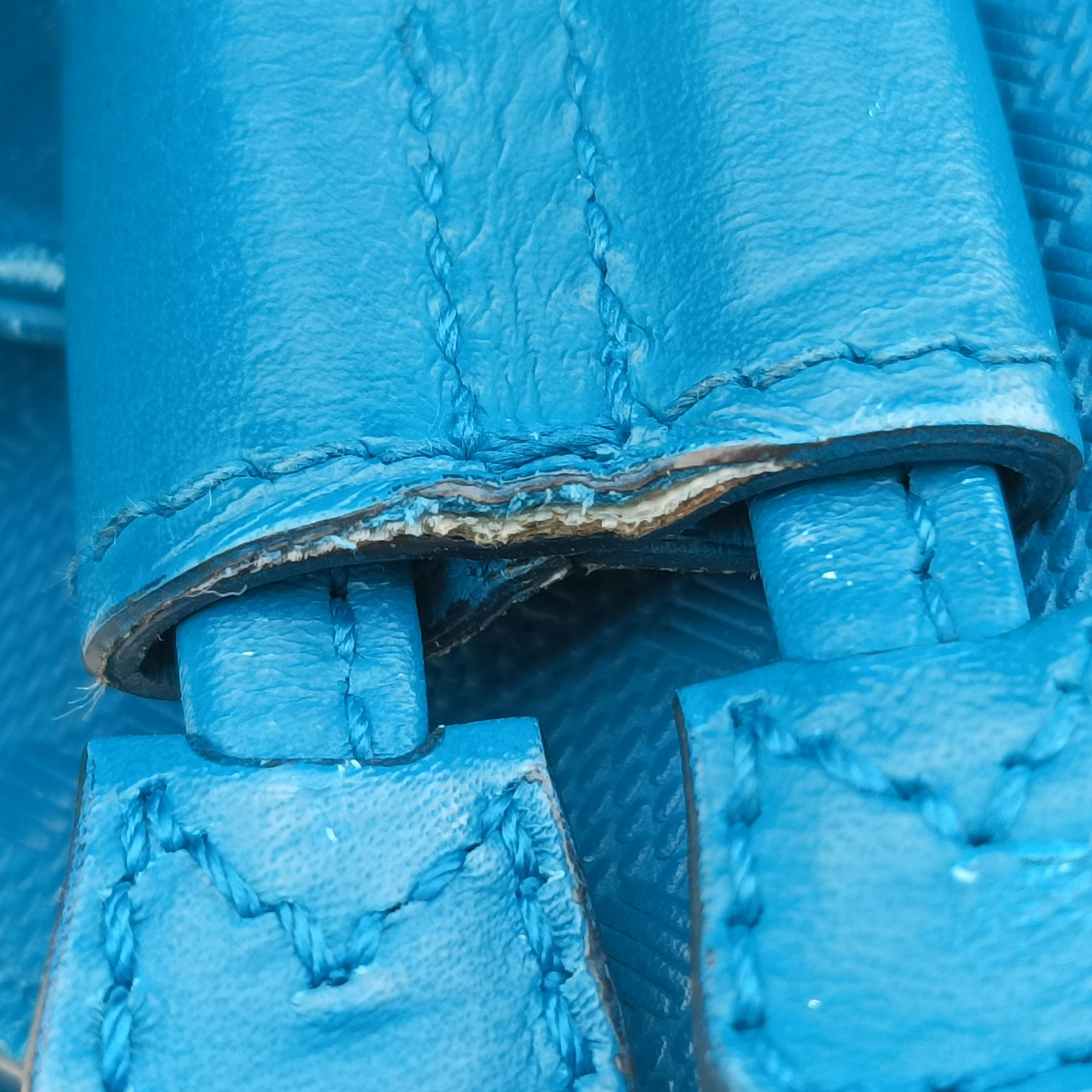 Bright Diamante Bucket Blue Leather 354229 I016928133ブライトディアマンテ バケット ブルー レザー 354229 I016928133