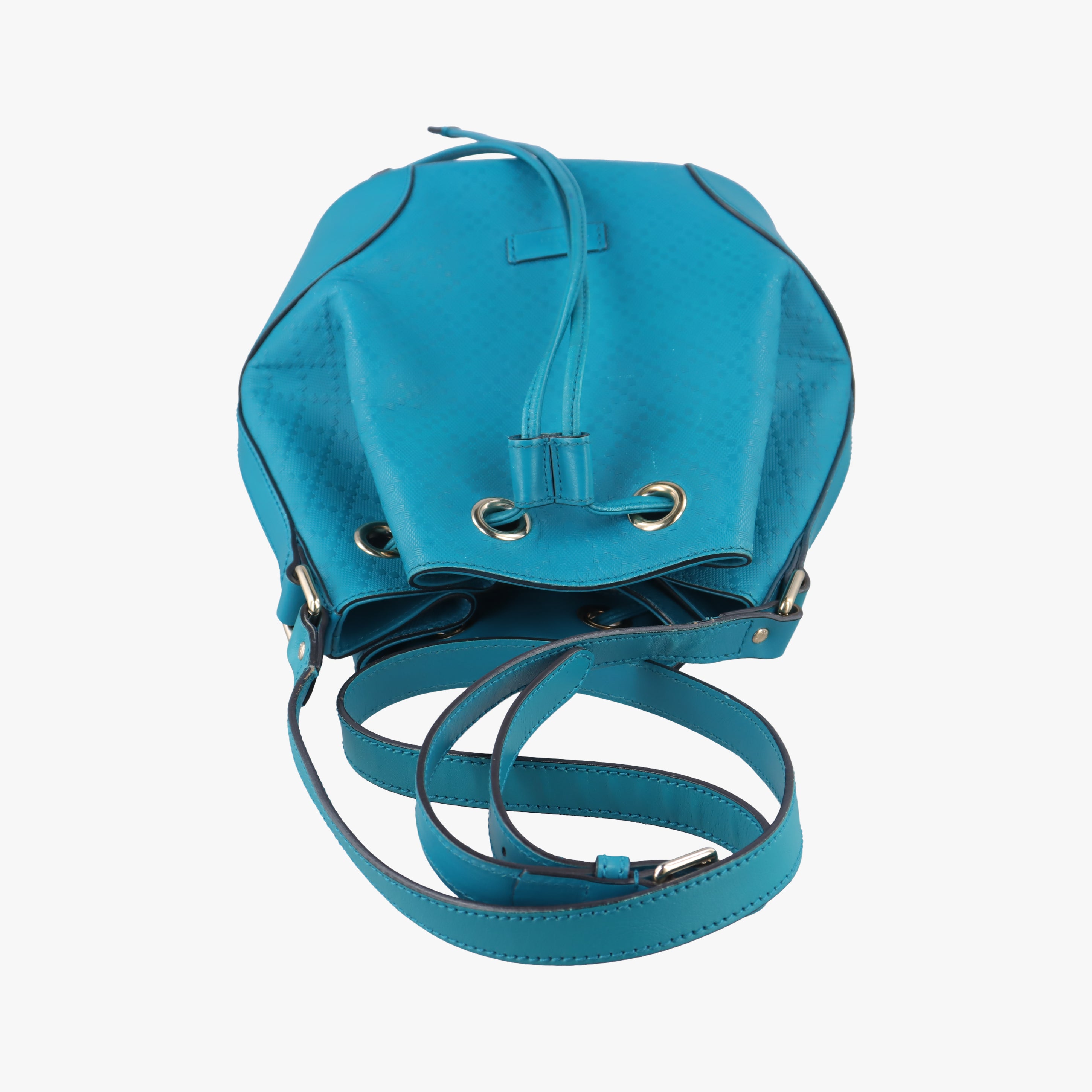 Bright Diamante Bucket Blue Leather 354229 I016928133ブライトディアマンテ バケット ブルー レザー 354229 I016928133