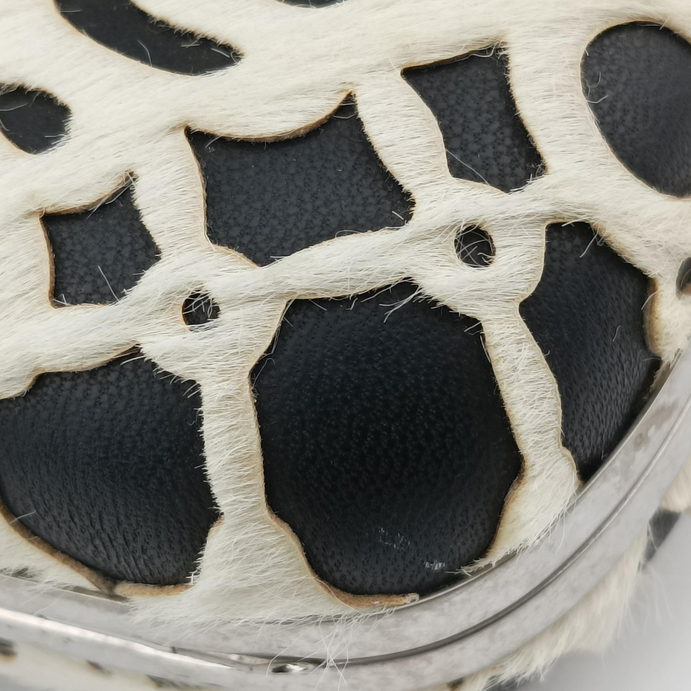 Knuckle Duster Black×white Leather×ponyhair 305048 000926ナックルダスター ブラック×ホワイト レザー×ハラコ 305048 000926