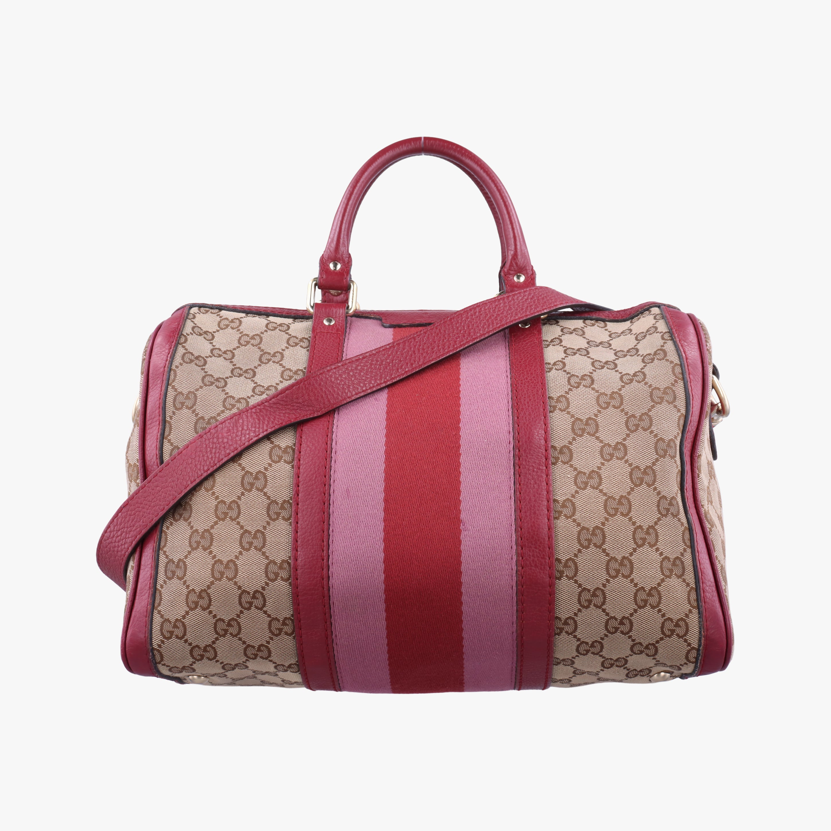 Sherry Line Beige x Red x Pink canvas×leather 247205 H018474686シェリーライン ベージュ×レッド×ピンク キャンバス×レザー 247205 H018474686