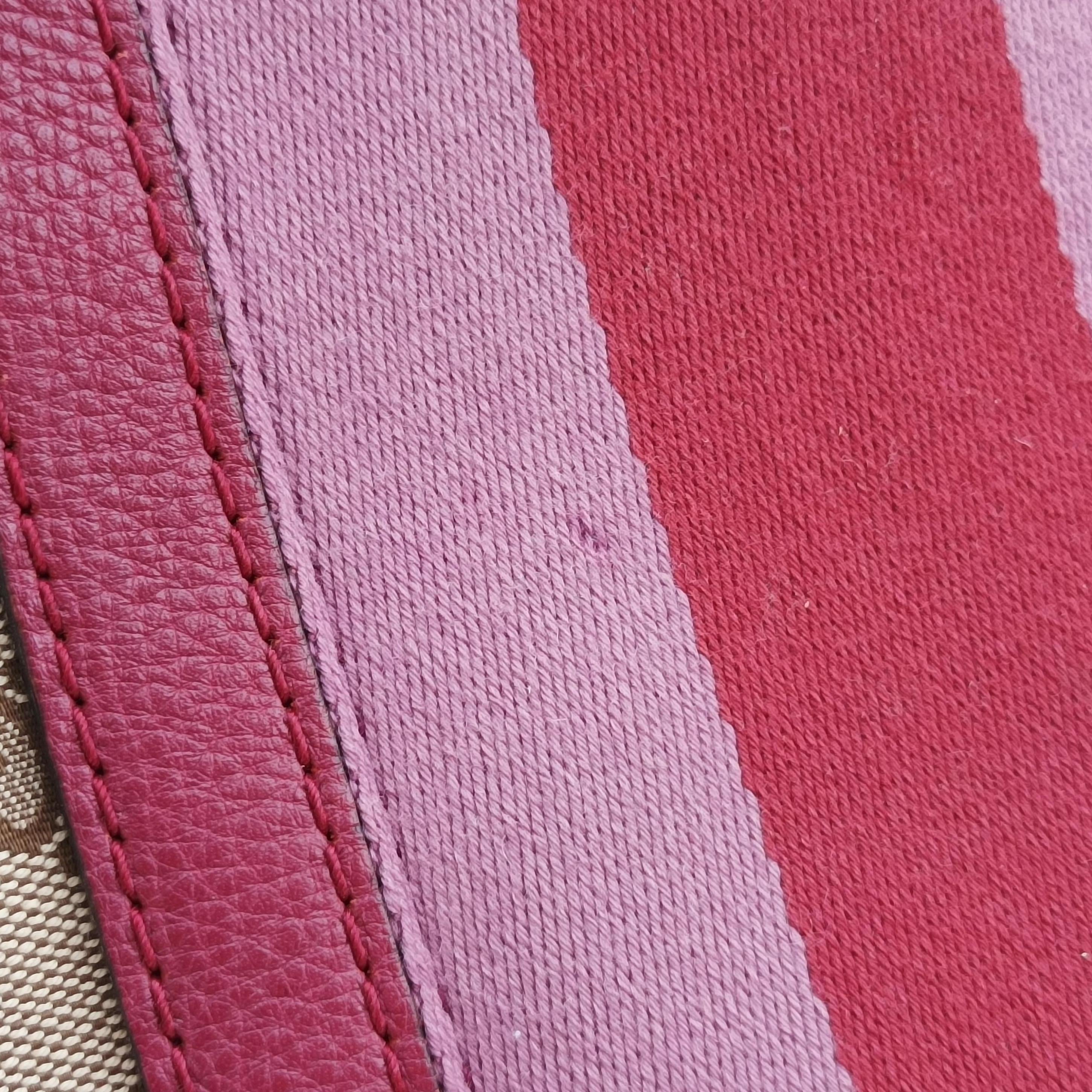 Sherry Line Beige x Red x Pink canvas×leather 247205 H018474686シェリーライン ベージュ×レッド×ピンク キャンバス×レザー 247205 H018474686