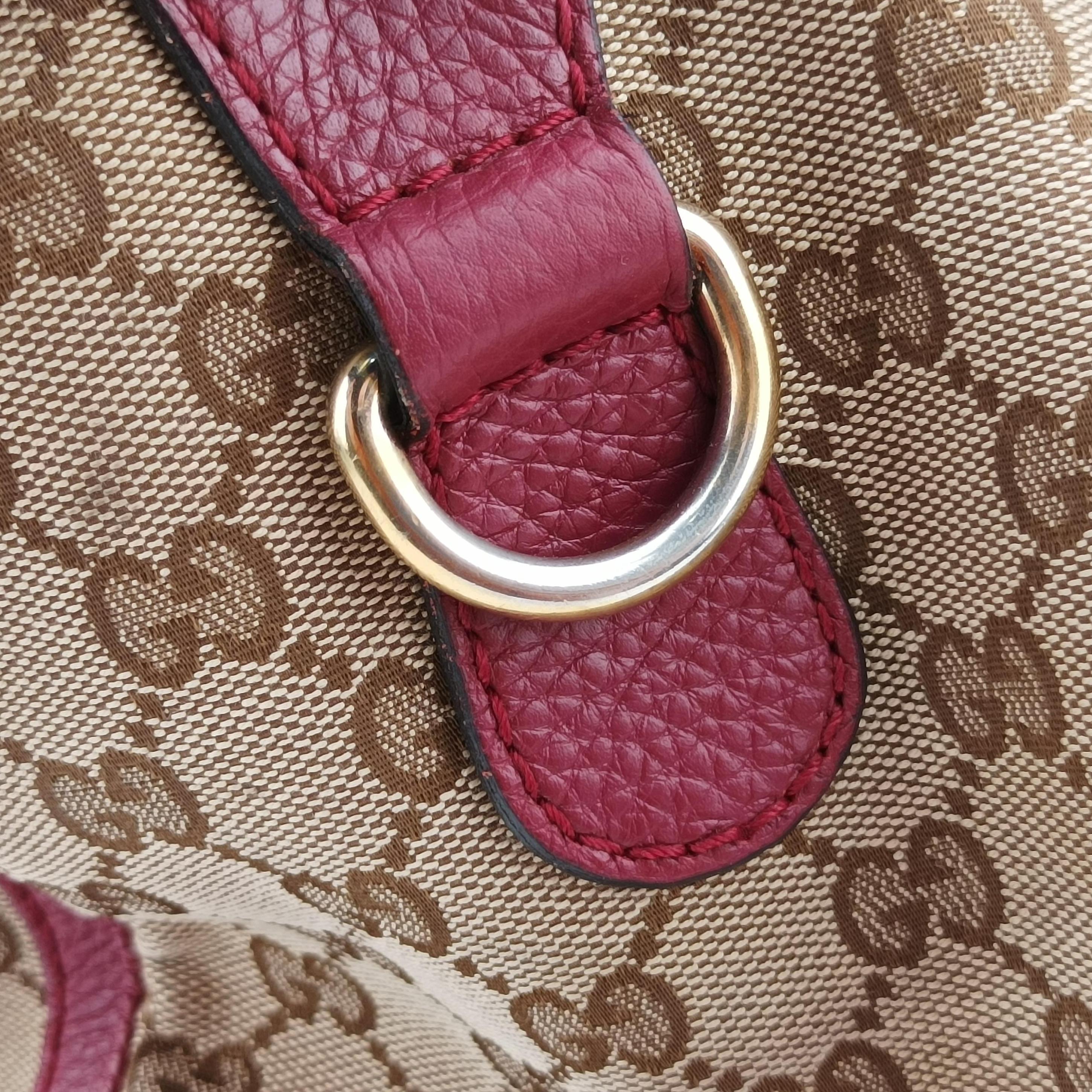 Sherry Line Beige x Red x Pink canvas×leather 247205 H018474686シェリーライン ベージュ×レッド×ピンク キャンバス×レザー 247205 H018474686