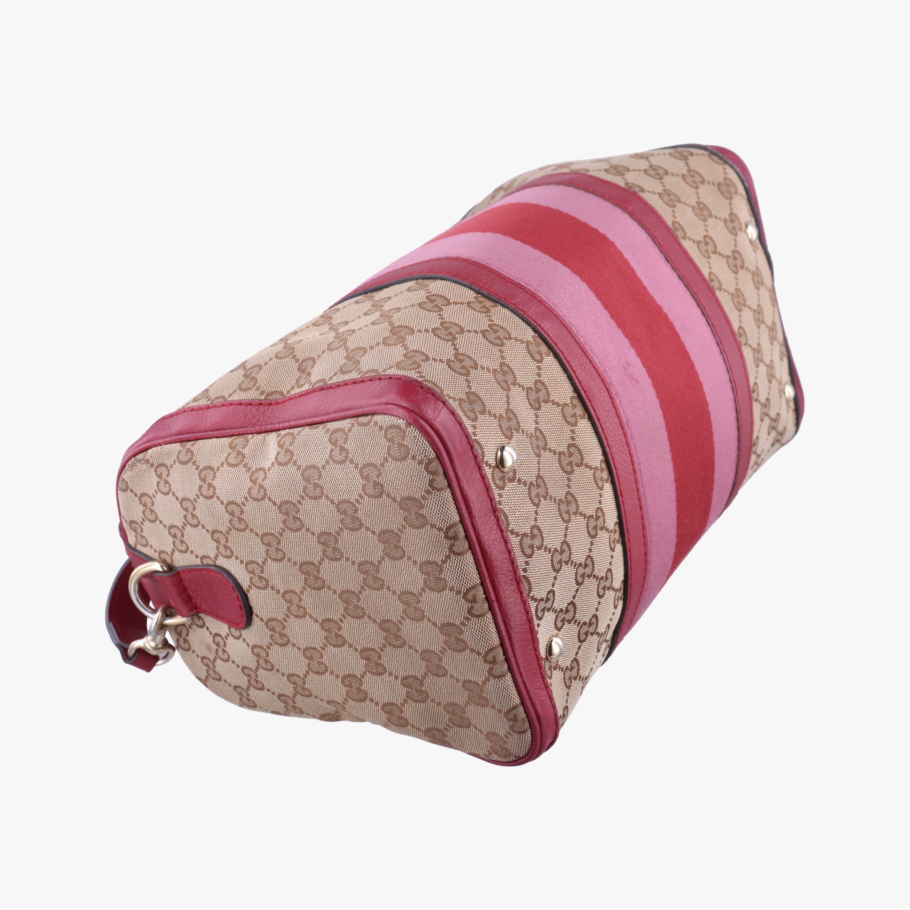 Sherry Line Beige x Red x Pink canvas×leather 247205 H018474686シェリーライン ベージュ×レッド×ピンク キャンバス×レザー 247205 H018474686