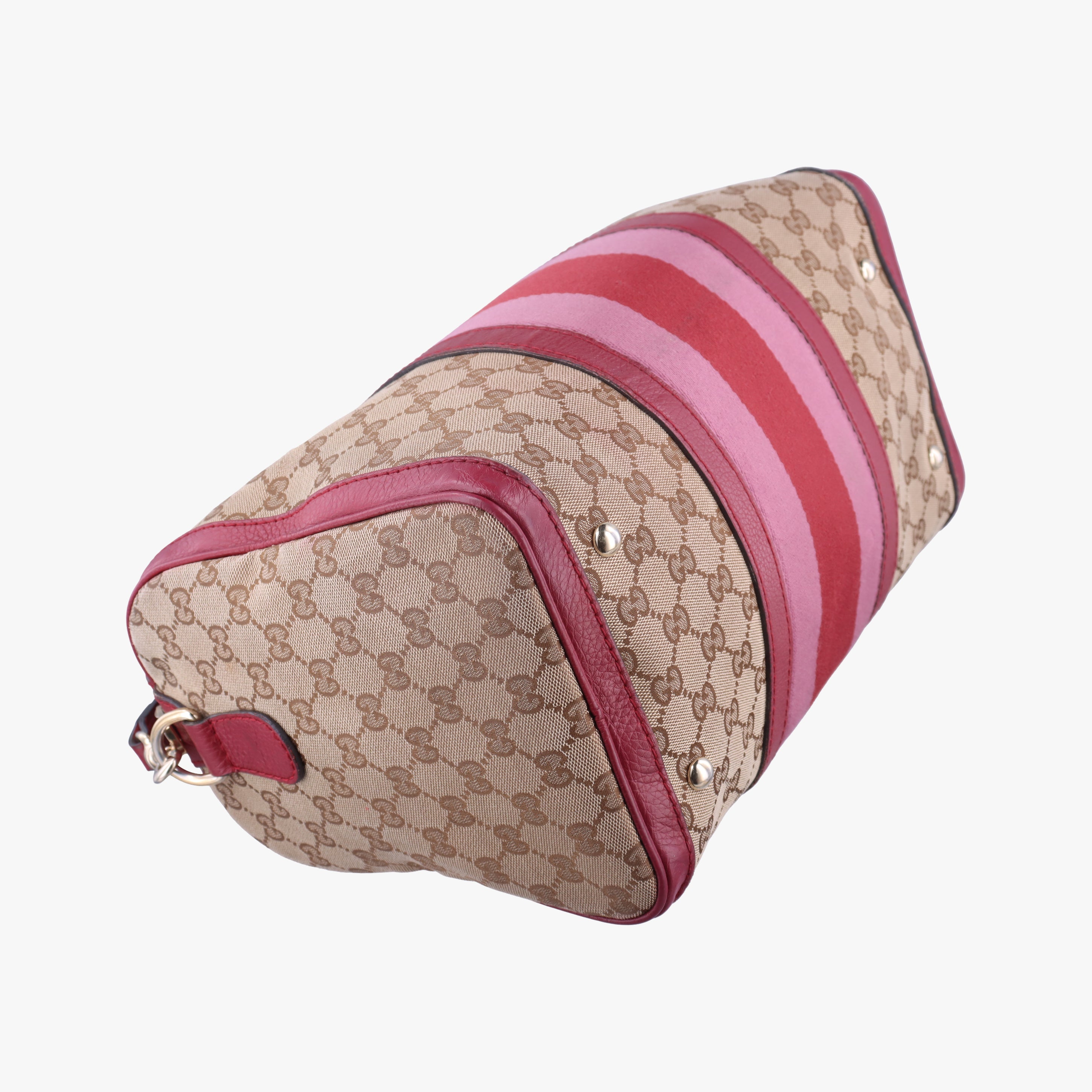 Sherry Line Beige x Red x Pink canvas×leather 247205 H018474686シェリーライン ベージュ×レッド×ピンク キャンバス×レザー 247205 H018474686