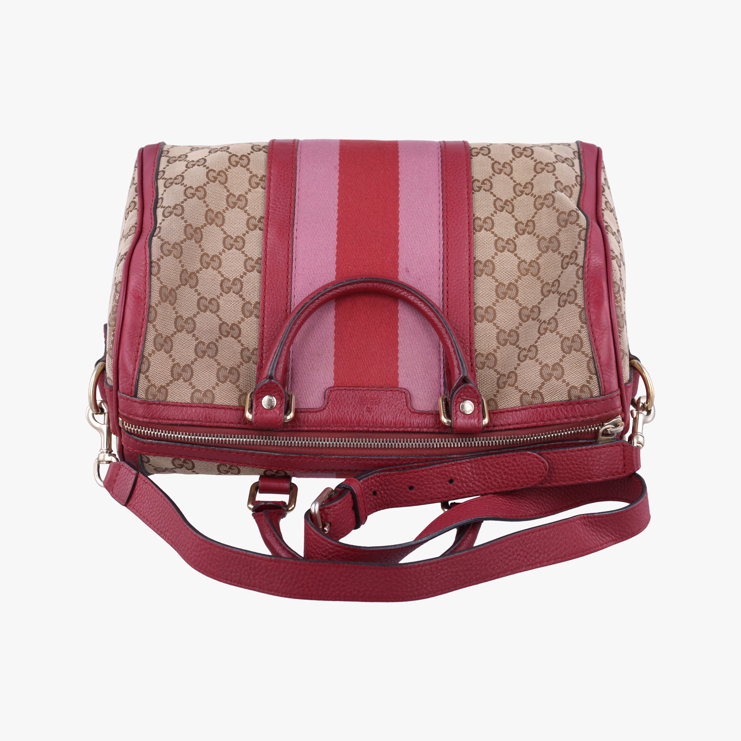 Sherry Line Beige x Red x Pink canvas×leather 247205 H018474686シェリーライン ベージュ×レッド×ピンク キャンバス×レザー 247205 H018474686