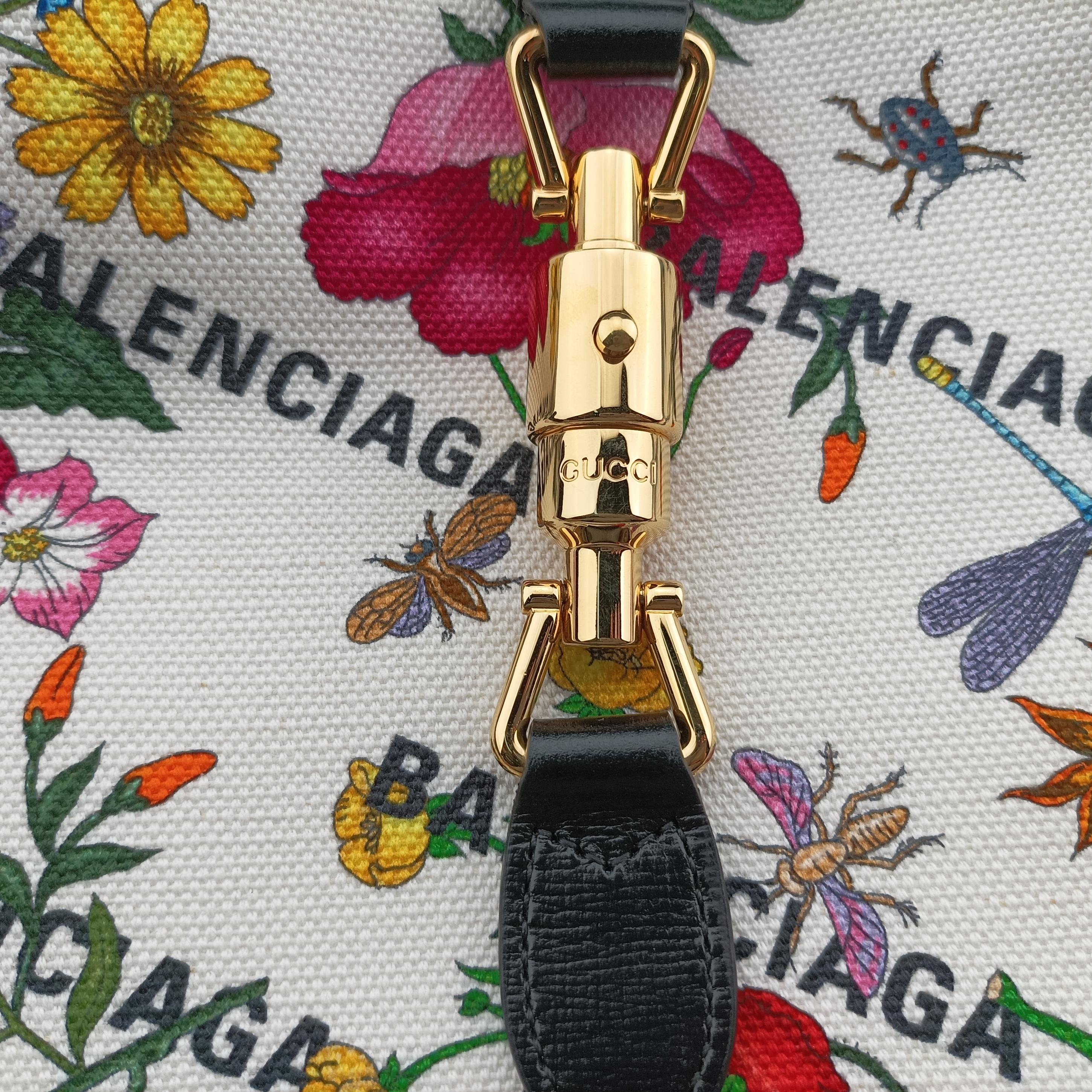 Balenciaga collaboration The Hacker Project Jackie 1961 White×Black×Multicolour canvas×leather 636706 F036306207バレンシアガ コラボ ザ ハッカー プロジェクト ジャッキー 1961 ホワイト×ブラック×マルチカラー キャンバス×レザー 636706 F036306207