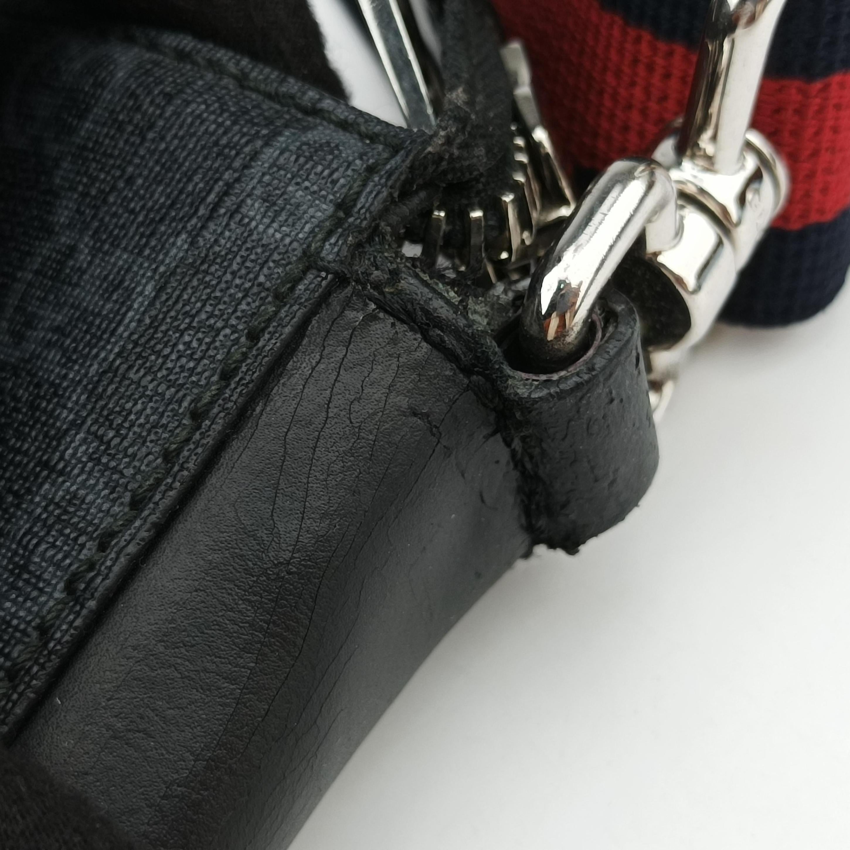 GG Supreme Messenger Black PVC coated canvas 474137 D022555493GGスプリーム メッセンジャー ブラック PVCコーティングキャンバス 474137 D022555493