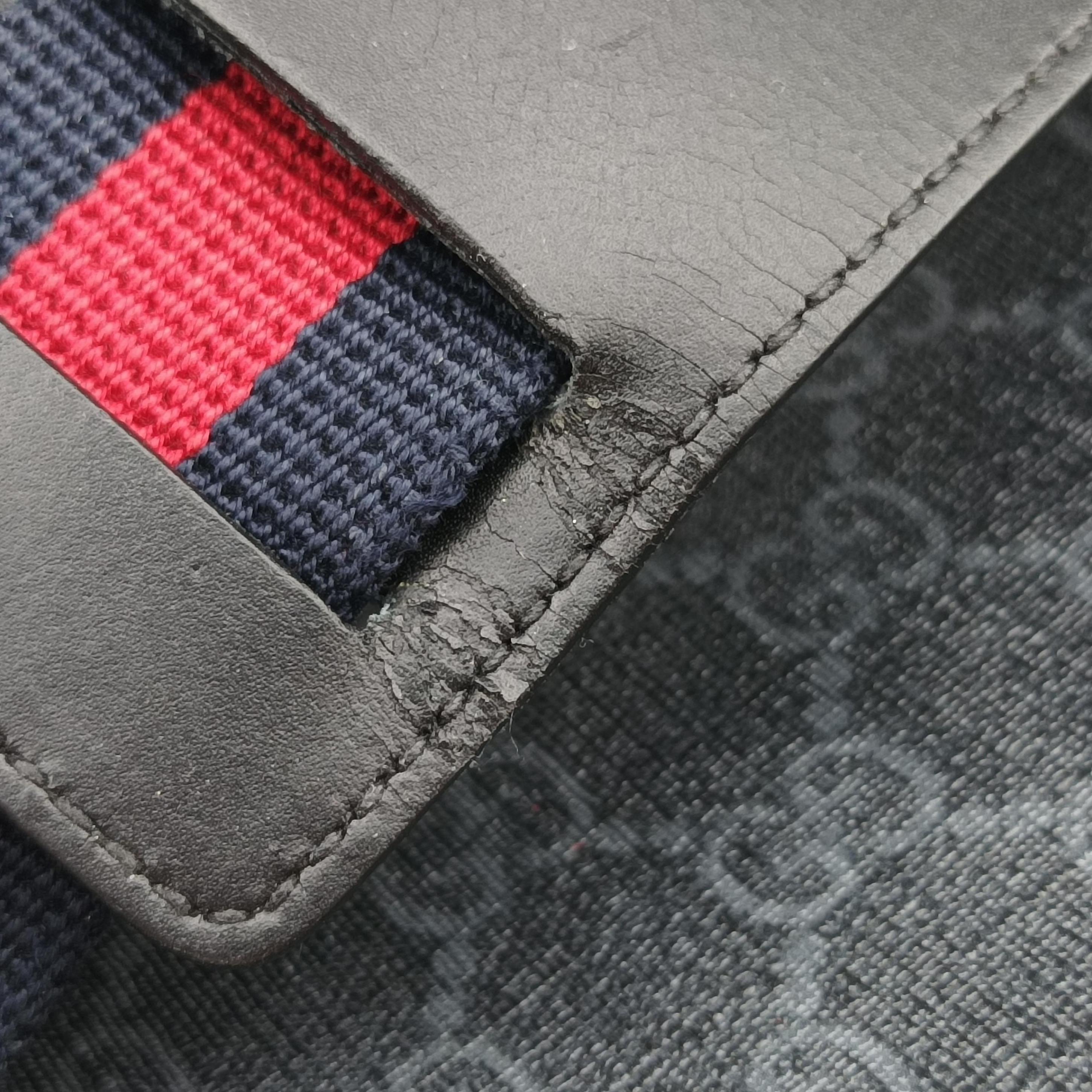 GG Supreme Messenger Black PVC coated canvas 474137 D022555493GGスプリーム メッセンジャー ブラック PVCコーティングキャンバス 474137 D022555493