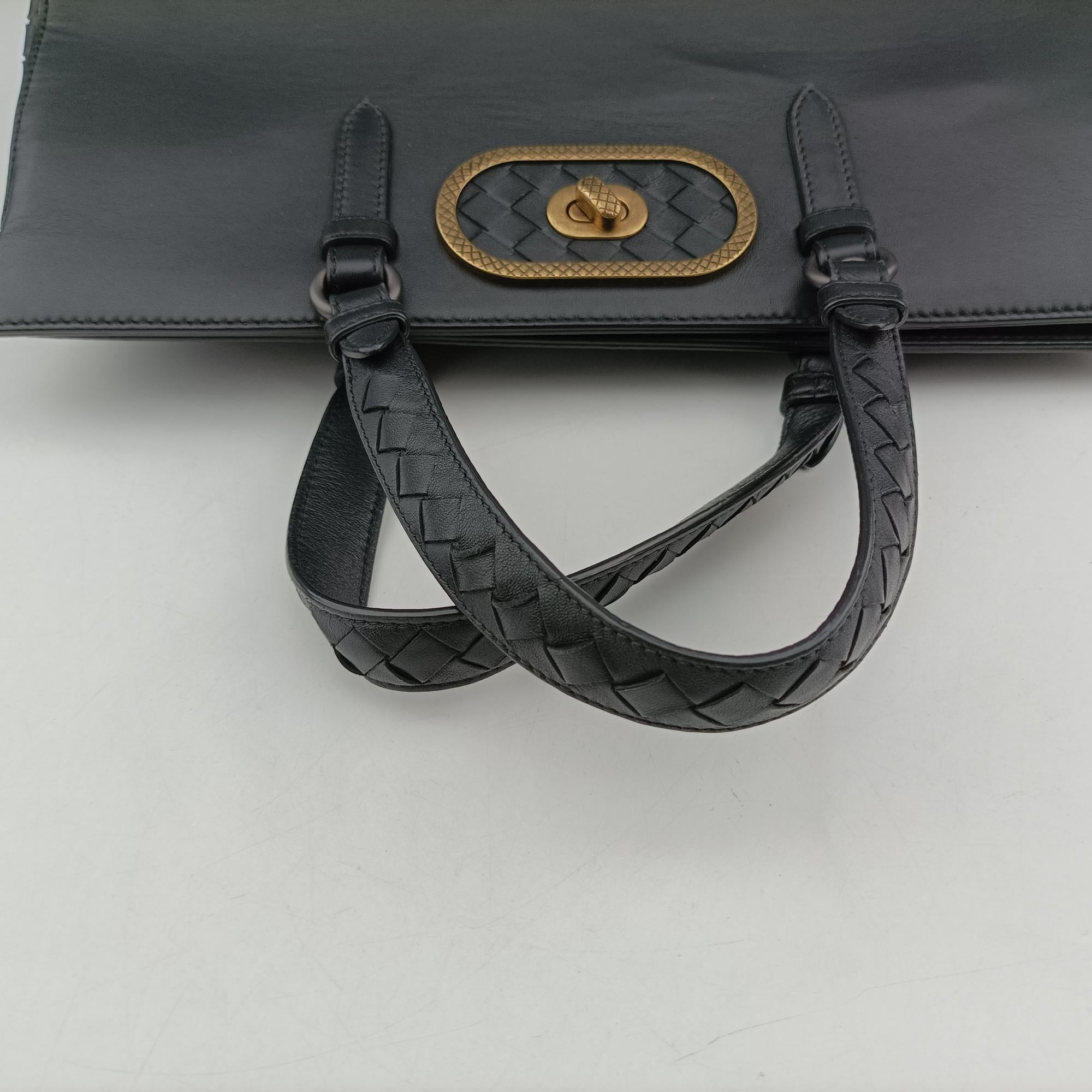 Intrecciato Ellitica Black lambskin B07742078Kイントレチャート エリティカ ブラック ラムスキン B07742078K