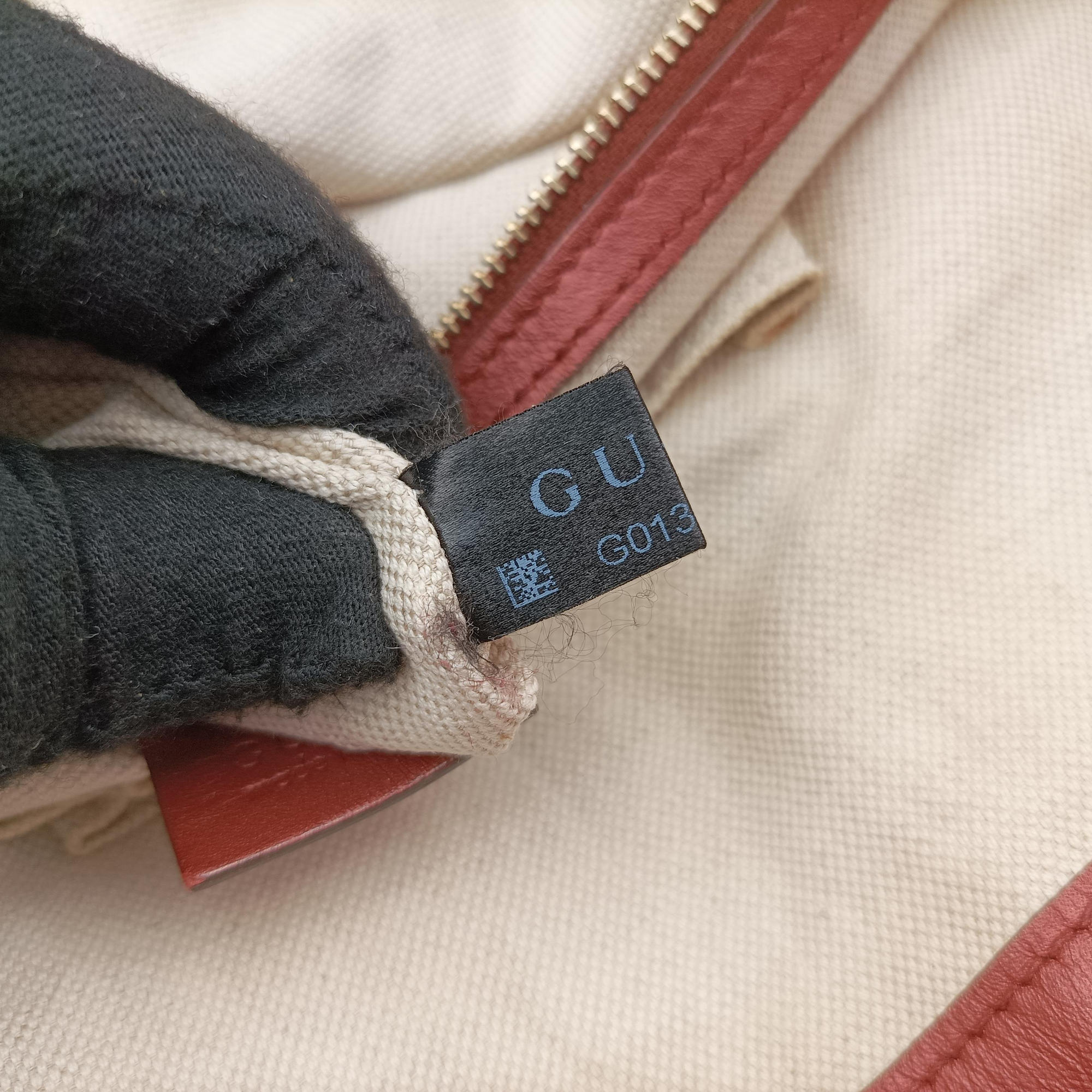 Heart Bit charm Brown×Red canvas×Leather 269956 G013661499ハートビット チャーム ブラウン×レッド キャンバス×レザー 269956 G013661499