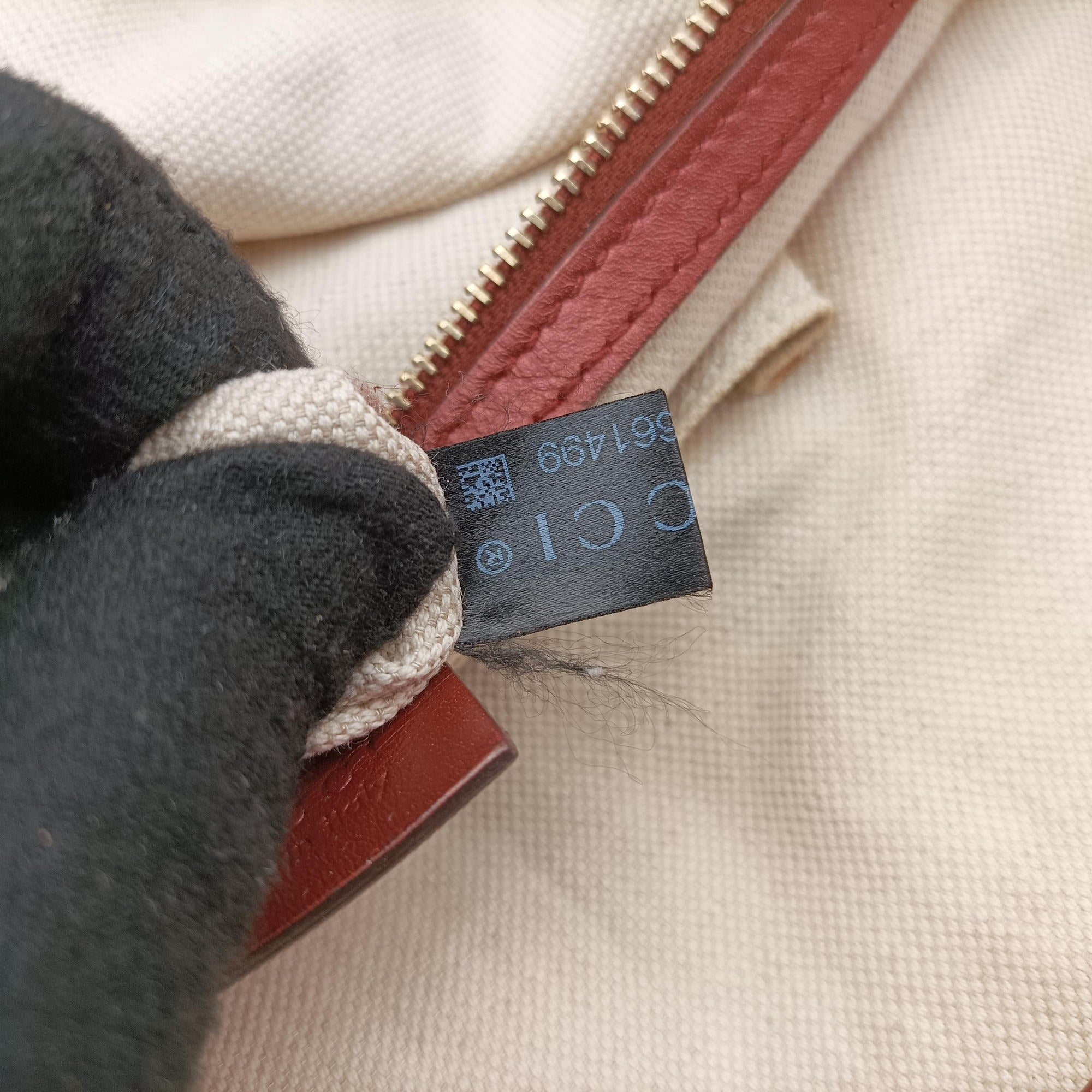 Heart Bit charm Brown×Red canvas×Leather 269956 G013661499ハートビット チャーム ブラウン×レッド キャンバス×レザー 269956 G013661499