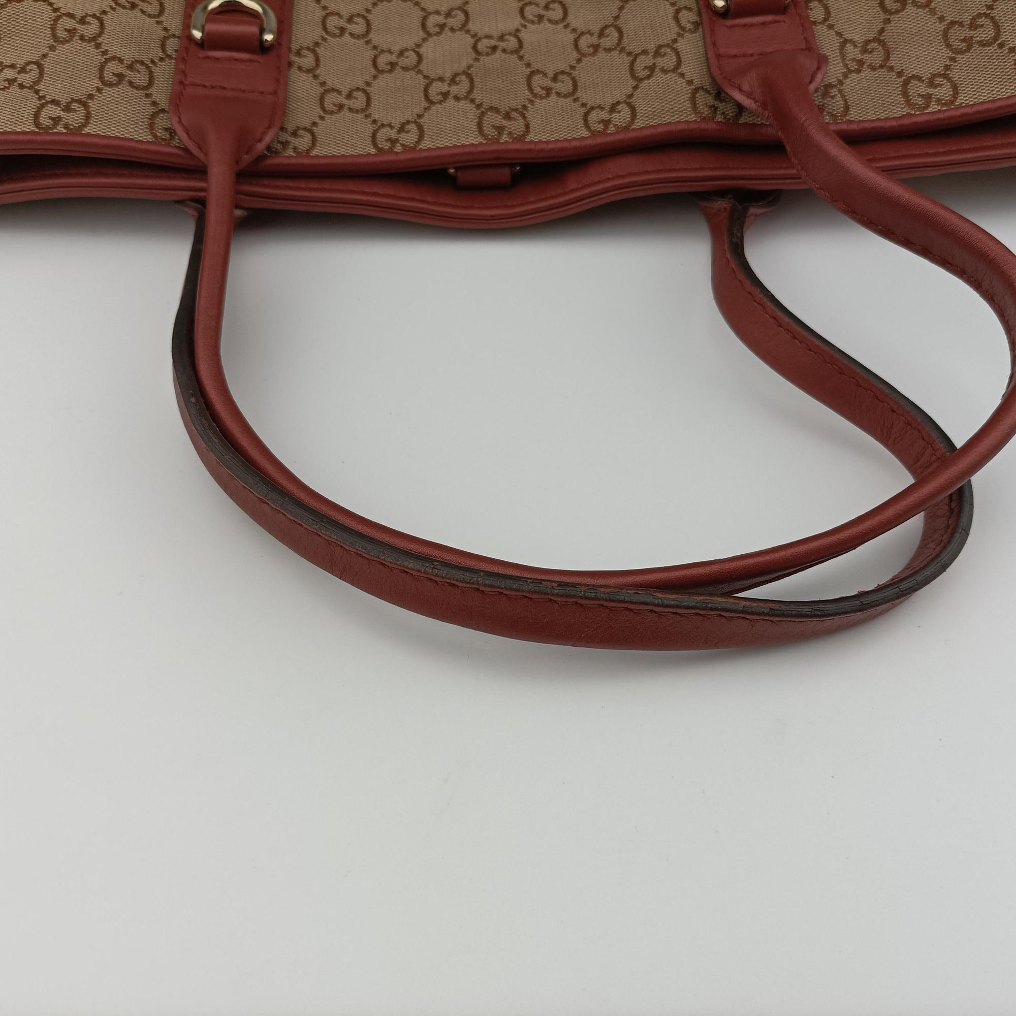 Heart Bit charm Brown×Red canvas×Leather 269956 G013661499ハートビット チャーム ブラウン×レッド キャンバス×レザー 269956 G013661499