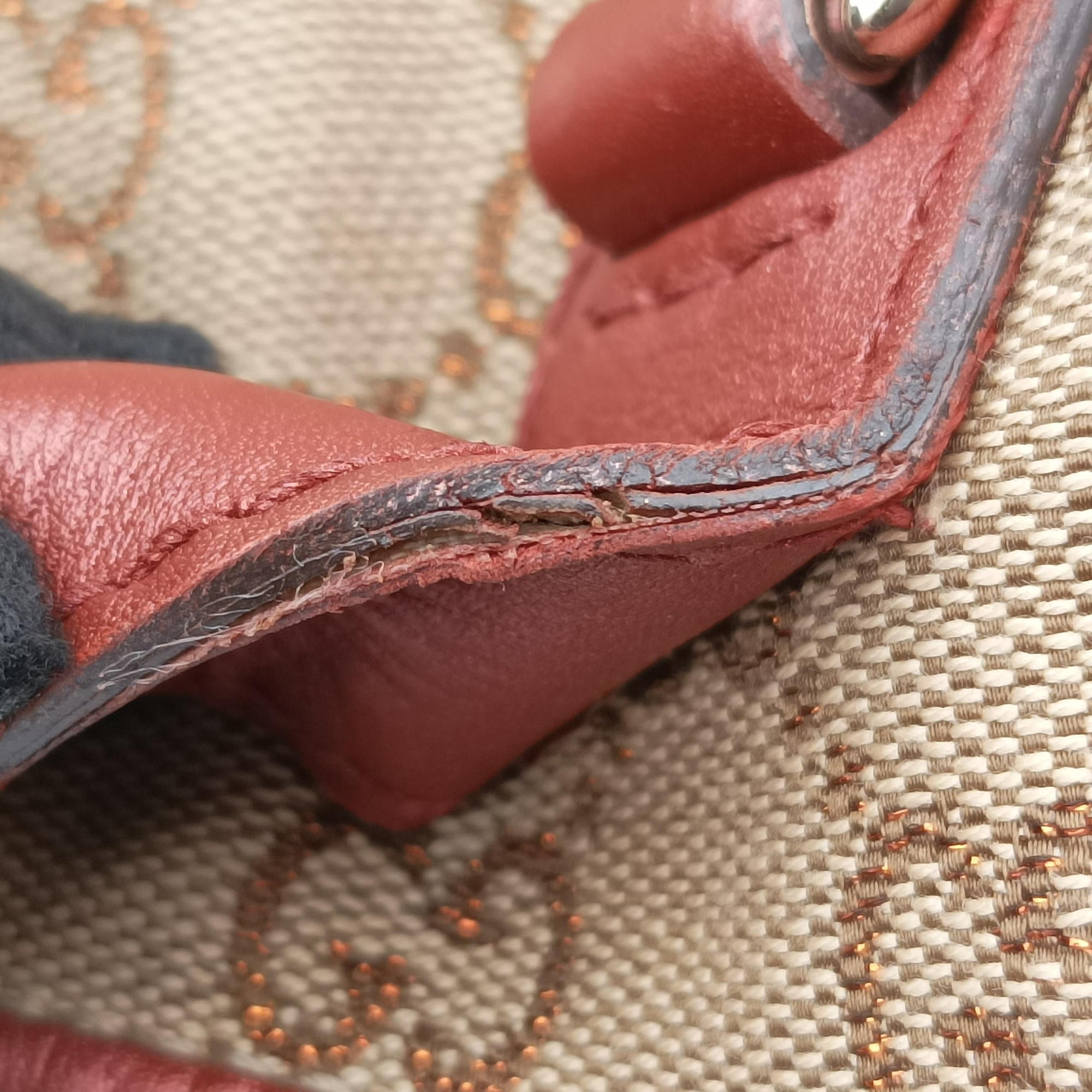 Heart Bit charm Brown×Red canvas×Leather 269956 G013661499ハートビット チャーム ブラウン×レッド キャンバス×レザー 269956 G013661499