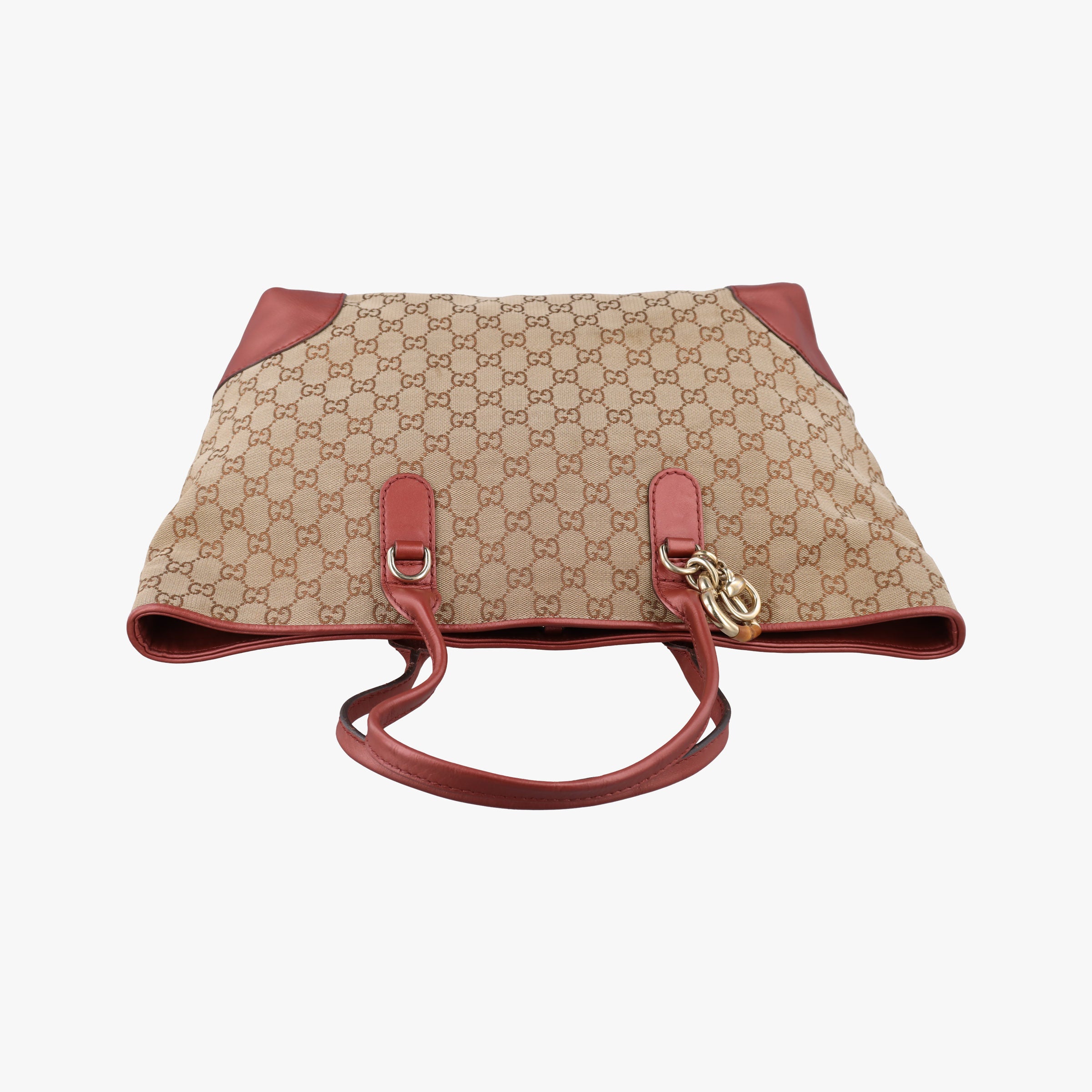 Heart Bit charm Brown×Red canvas×Leather 269956 G013661499ハートビット チャーム ブラウン×レッド キャンバス×レザー 269956 G013661499