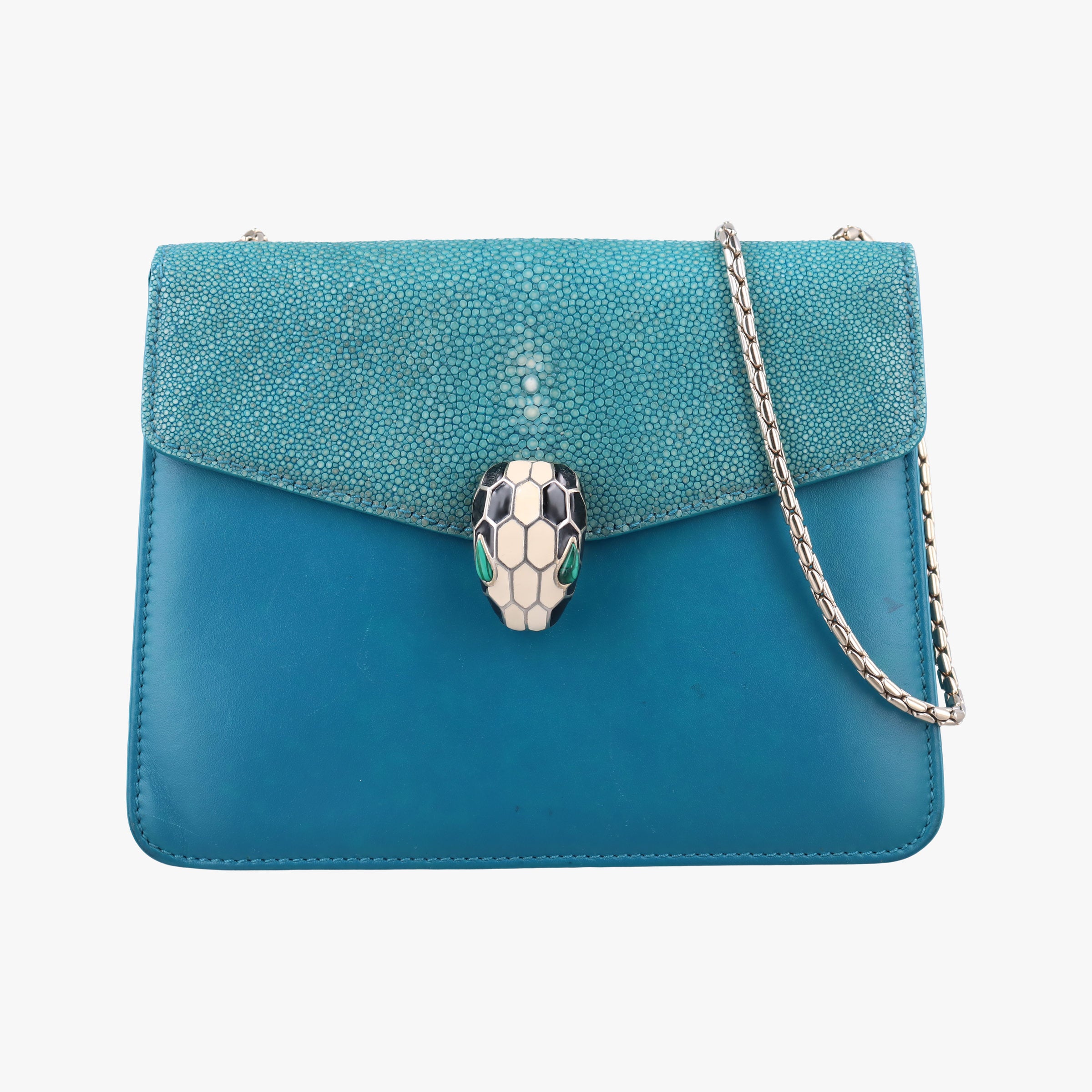 Serpenti Blue Galuchat Skin×Leather LA.K15.39801セルペンティ ブルー ガルーシャスキン×レザー LA.K15.39801