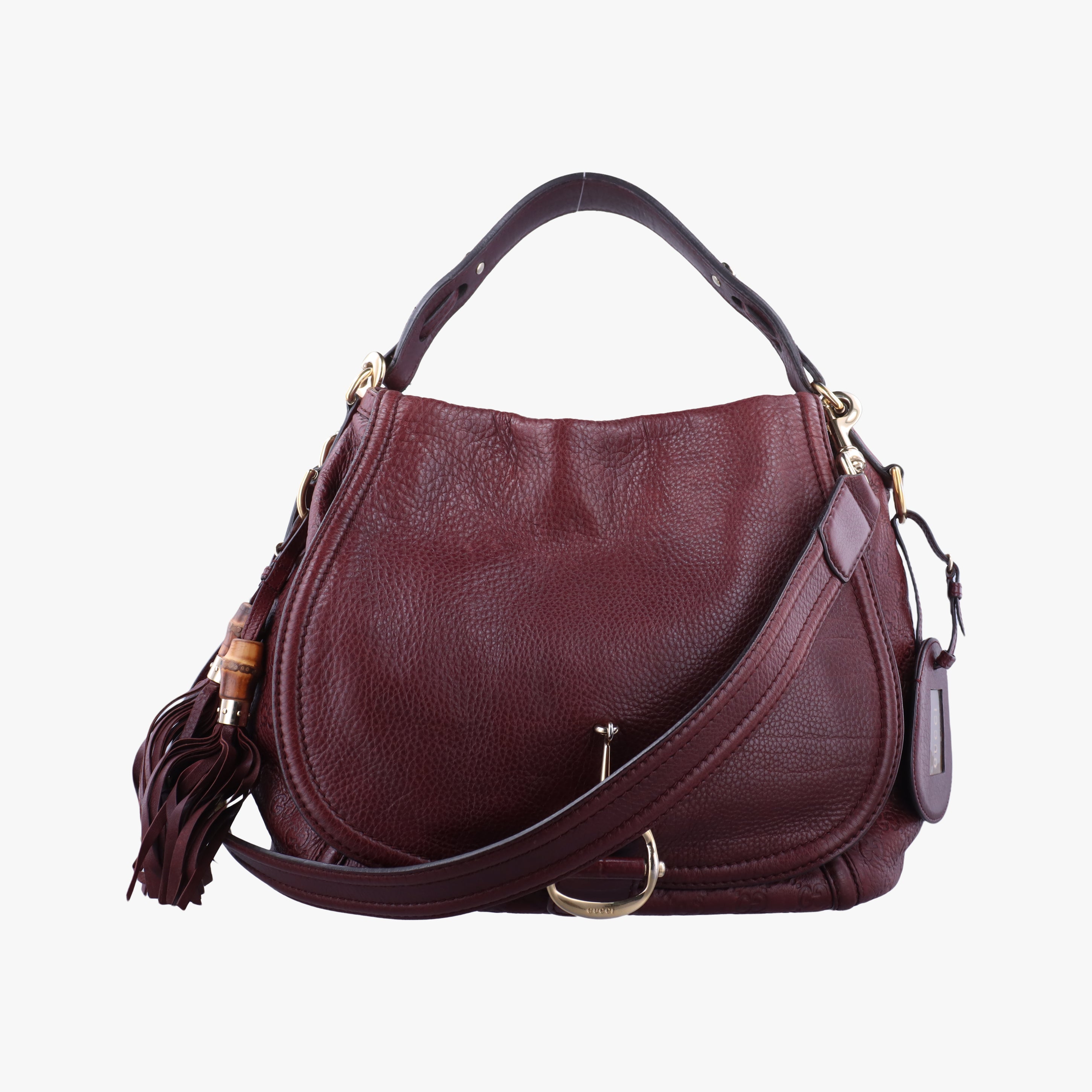 Guccissima Large Techno Horsebit Hobo Burgundy Leather 240236 C6909410グッチシマ ラージ テクノホースビット ホーボー ワインレッド レザー 240236 C6909410
