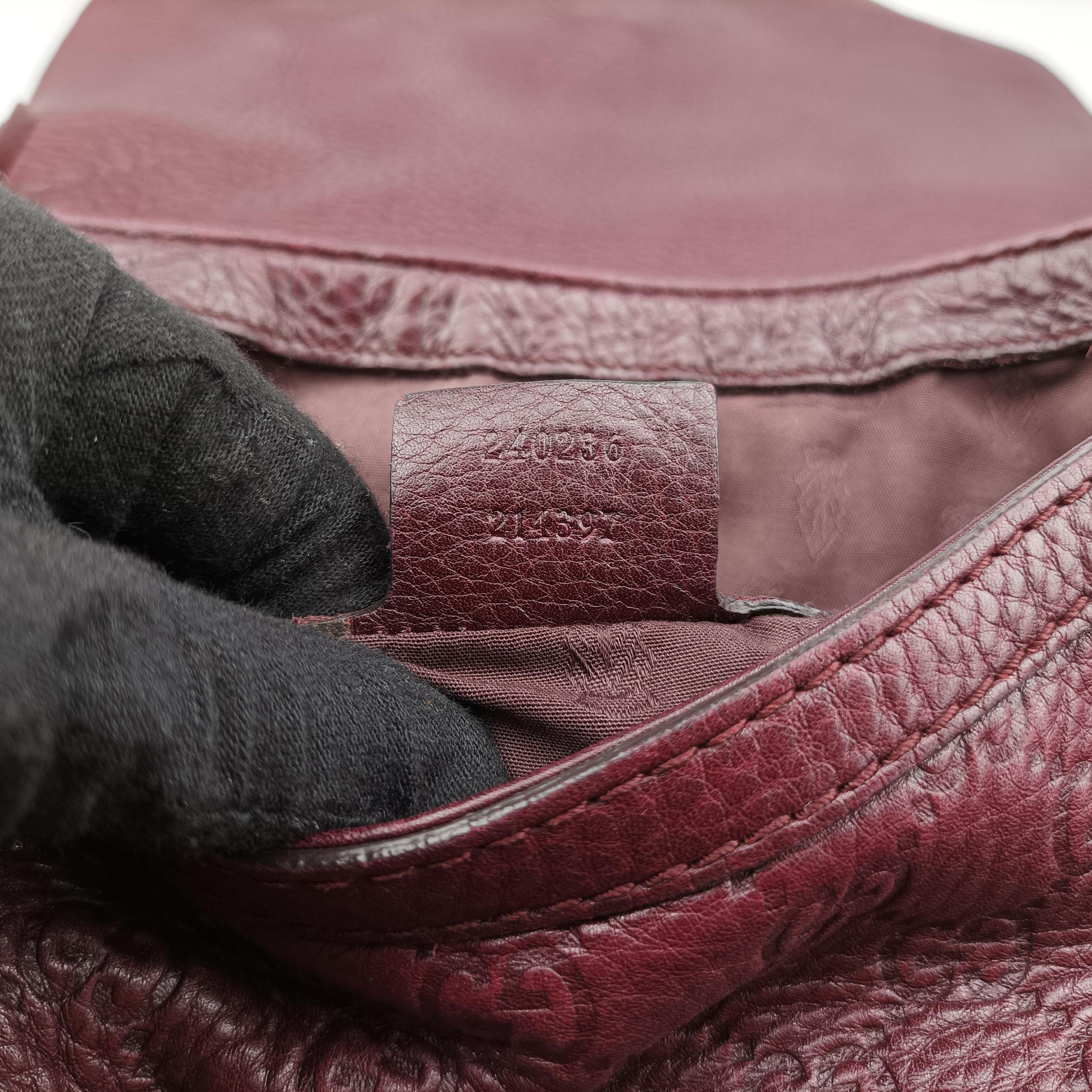 Guccissima Large Techno Horsebit Hobo Burgundy Leather 240236 C6909410グッチシマ ラージ テクノホースビット ホーボー ワインレッド レザー 240236 C6909410