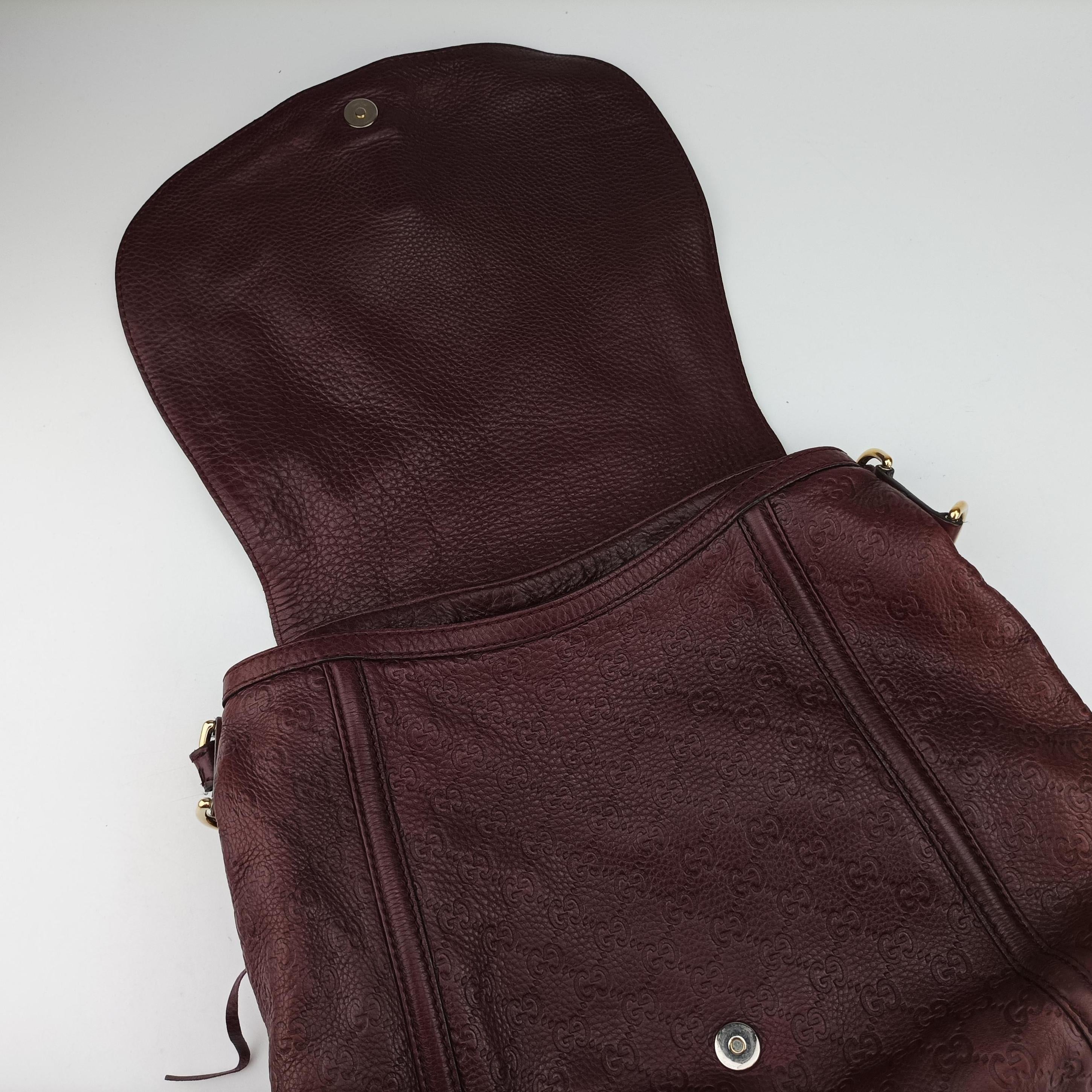 Guccissima Large Techno Horsebit Hobo Burgundy Leather 240236 C6909410グッチシマ ラージ テクノホースビット ホーボー ワインレッド レザー 240236 C6909410