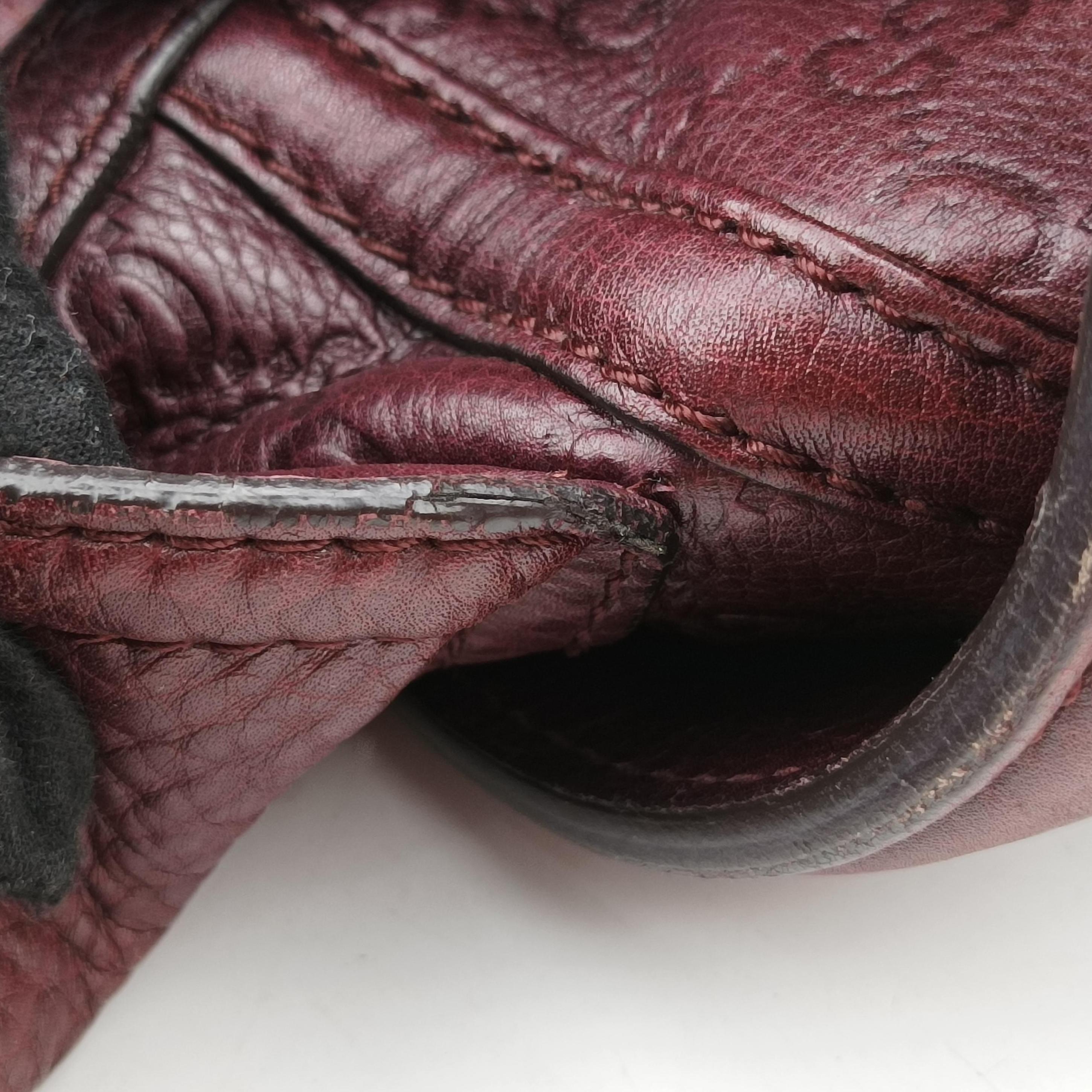 Guccissima Large Techno Horsebit Hobo Burgundy Leather 240236 C6909410グッチシマ ラージ テクノホースビット ホーボー ワインレッド レザー 240236 C6909410