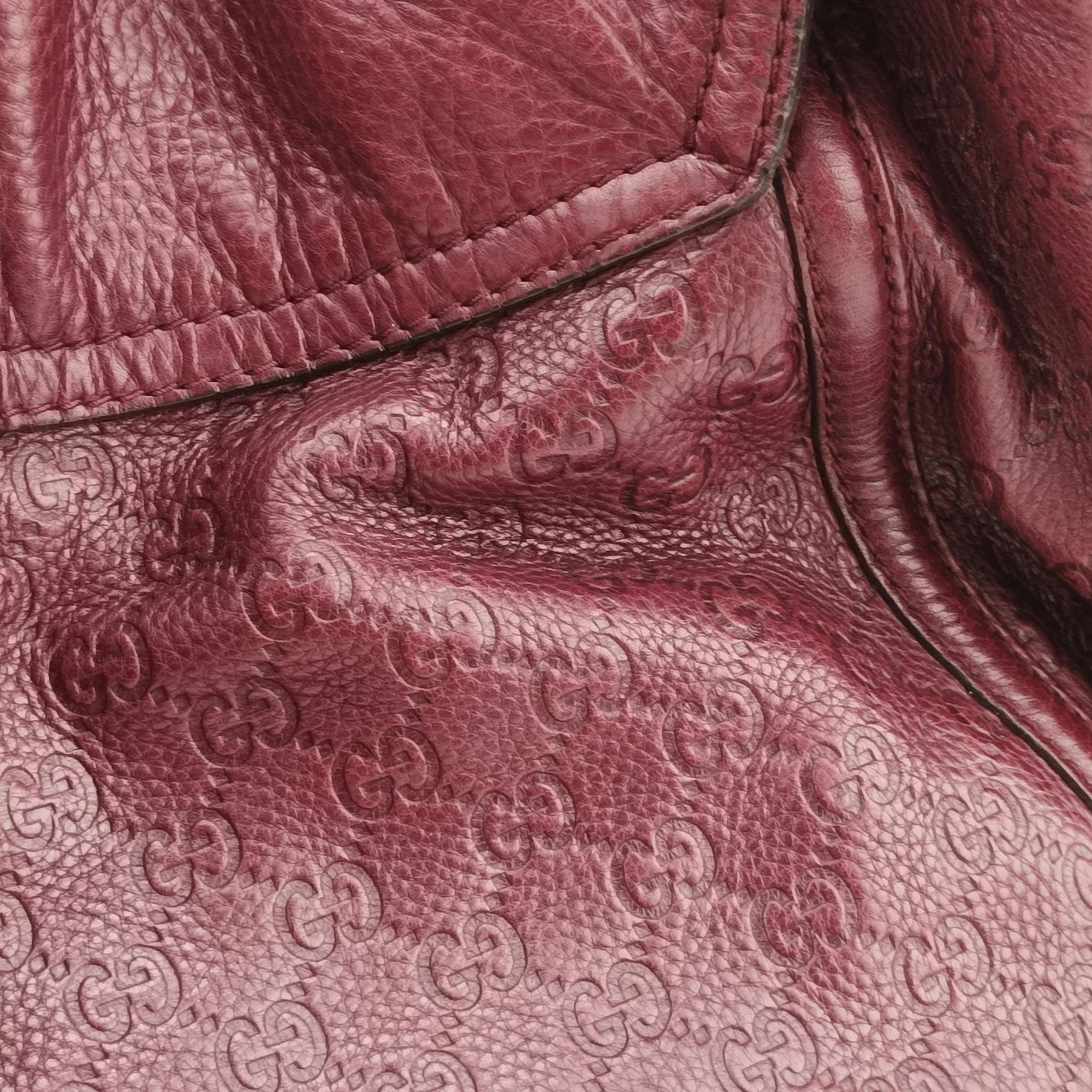 Guccissima Large Techno Horsebit Hobo Burgundy Leather 240236 C6909410グッチシマ ラージ テクノホースビット ホーボー ワインレッド レザー 240236 C6909410