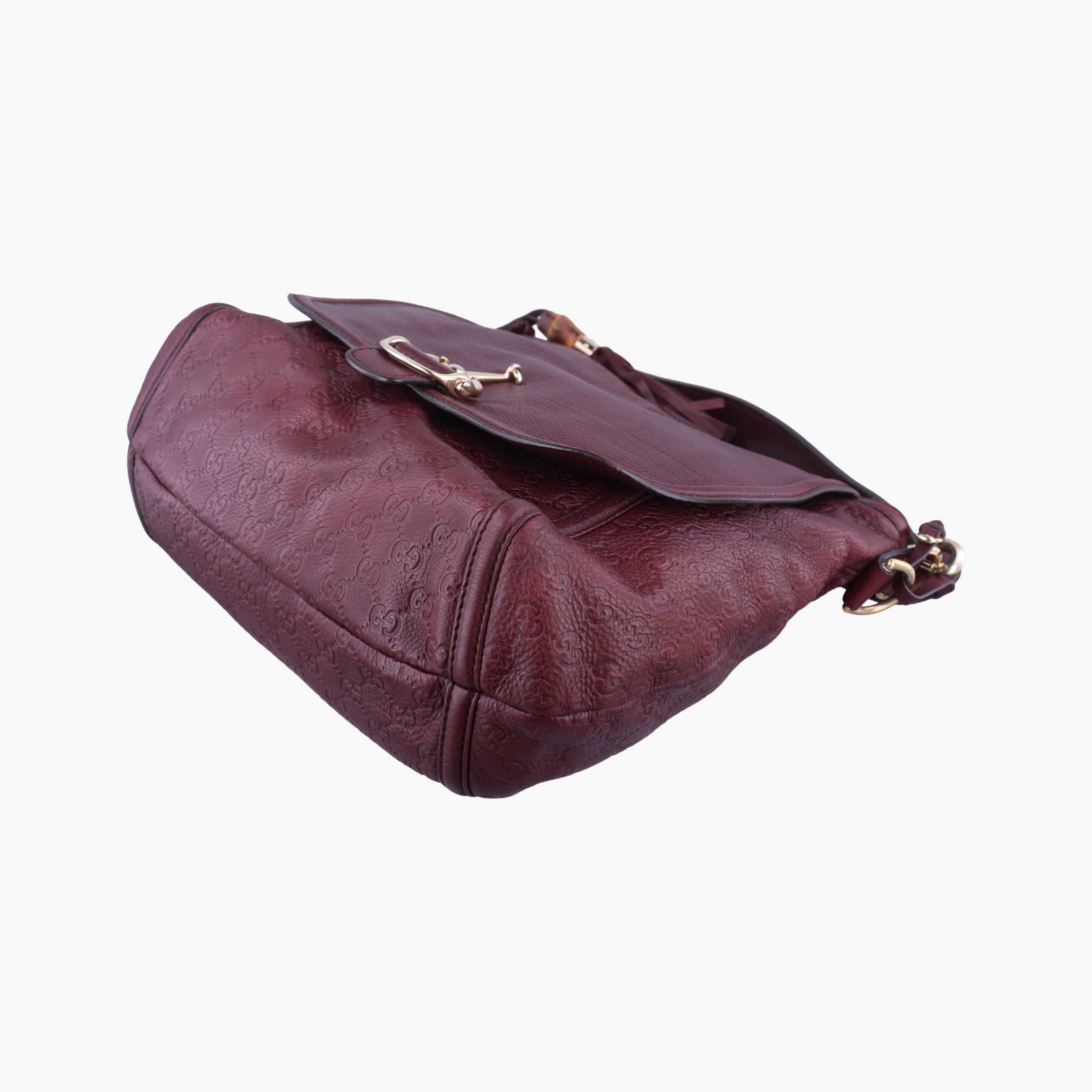 Guccissima Large Techno Horsebit Hobo Burgundy Leather 240236 C6909410グッチシマ ラージ テクノホースビット ホーボー ワインレッド レザー 240236 C6909410