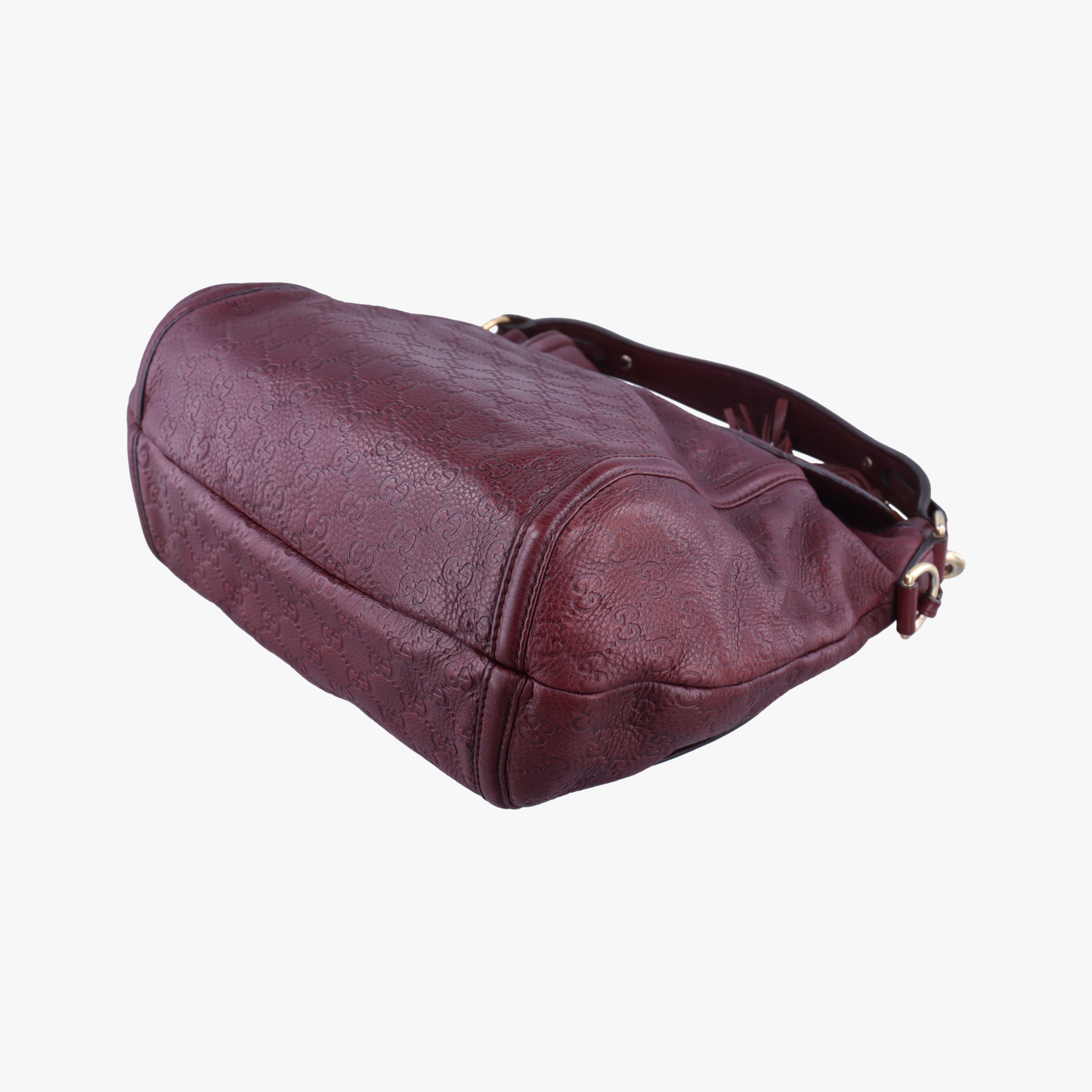 Guccissima Large Techno Horsebit Hobo Burgundy Leather 240236 C6909410グッチシマ ラージ テクノホースビット ホーボー ワインレッド レザー 240236 C6909410