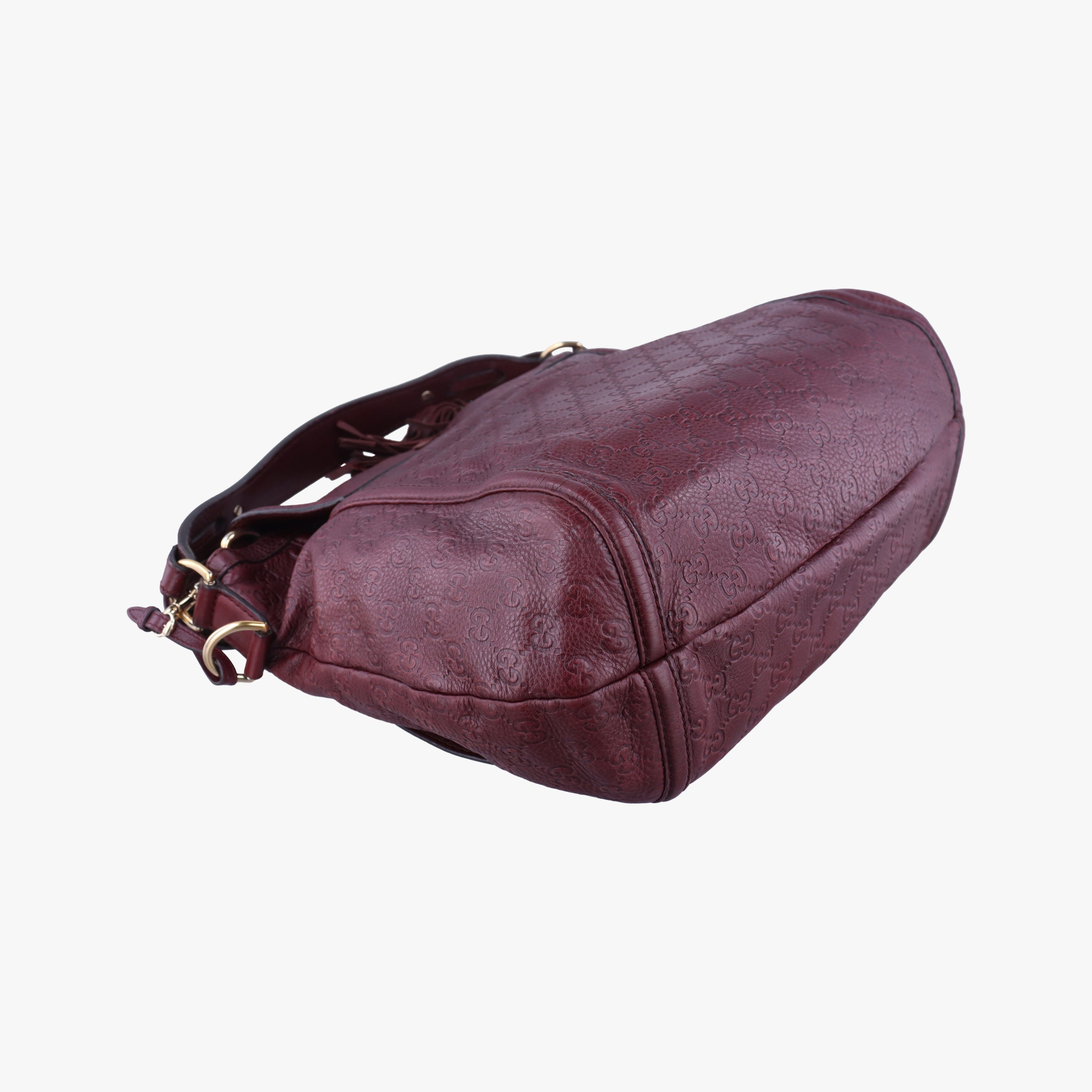 Guccissima Large Techno Horsebit Hobo Burgundy Leather 240236 C6909410グッチシマ ラージ テクノホースビット ホーボー ワインレッド レザー 240236 C6909410