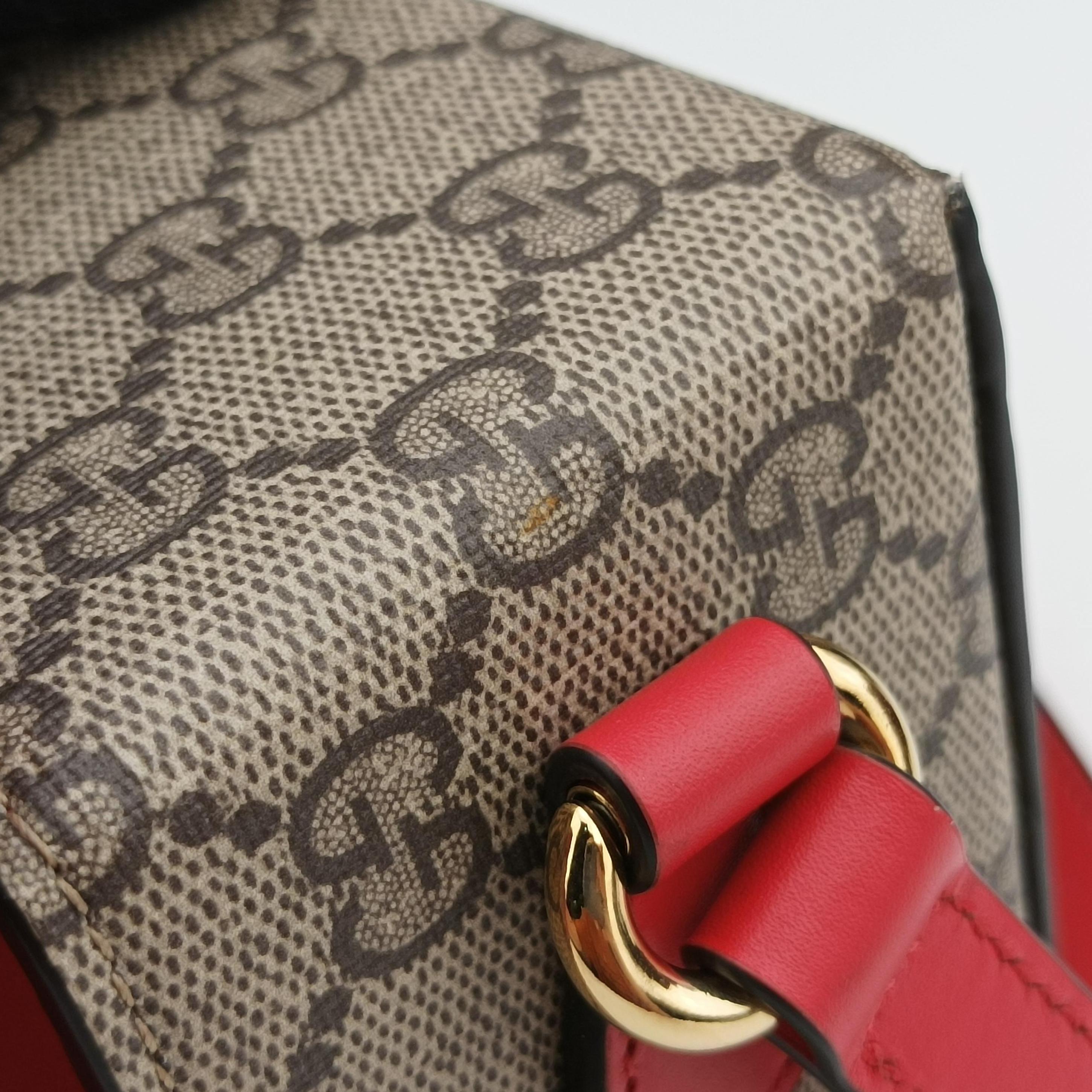 GG Supreme Brown×Red PVC coated canvas 677610 GGスプリーム ブラウン×レッド PVCコーティングキャンバス 677610