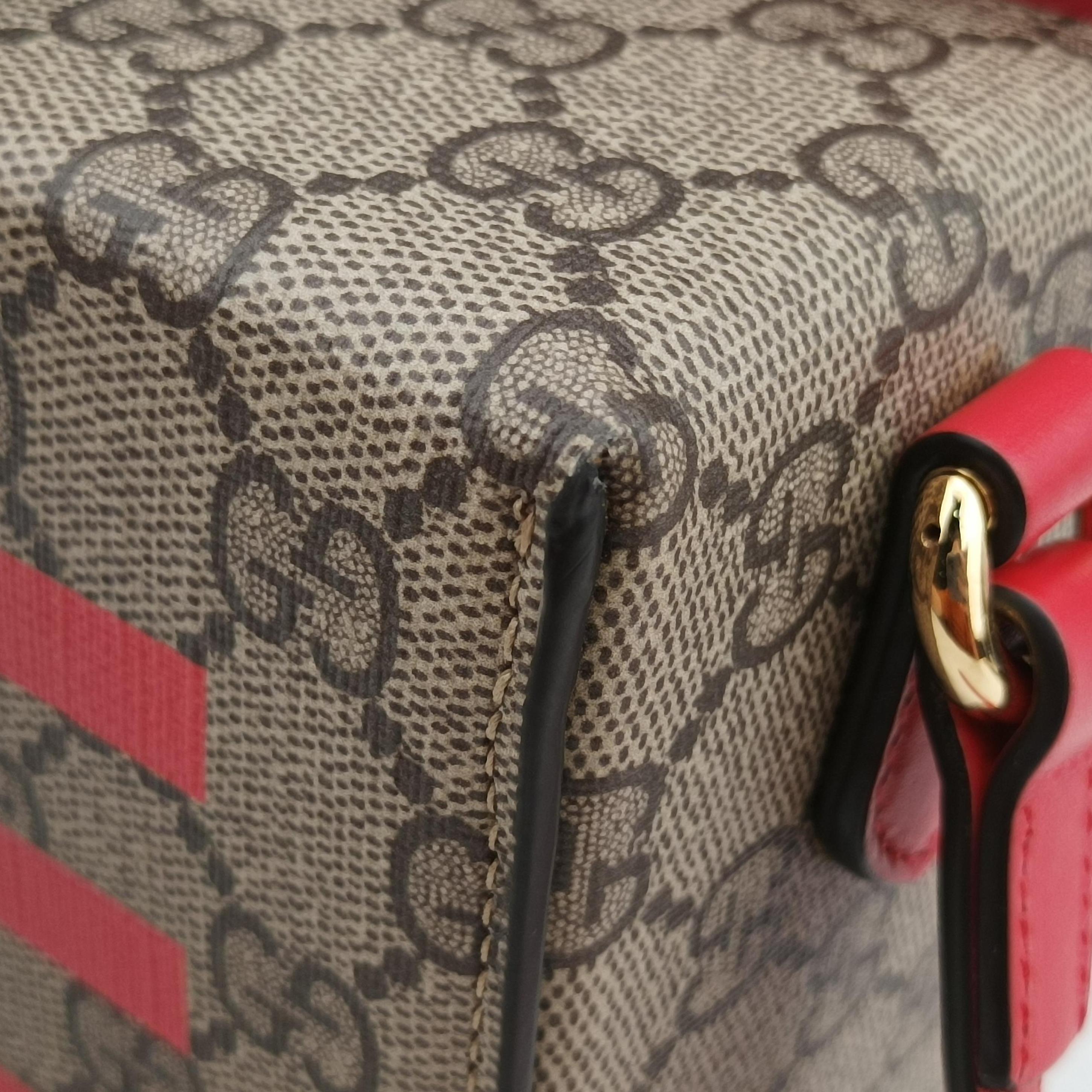 GG Supreme Brown×Red PVC coated canvas 677610 GGスプリーム ブラウン×レッド PVCコーティングキャンバス 677610