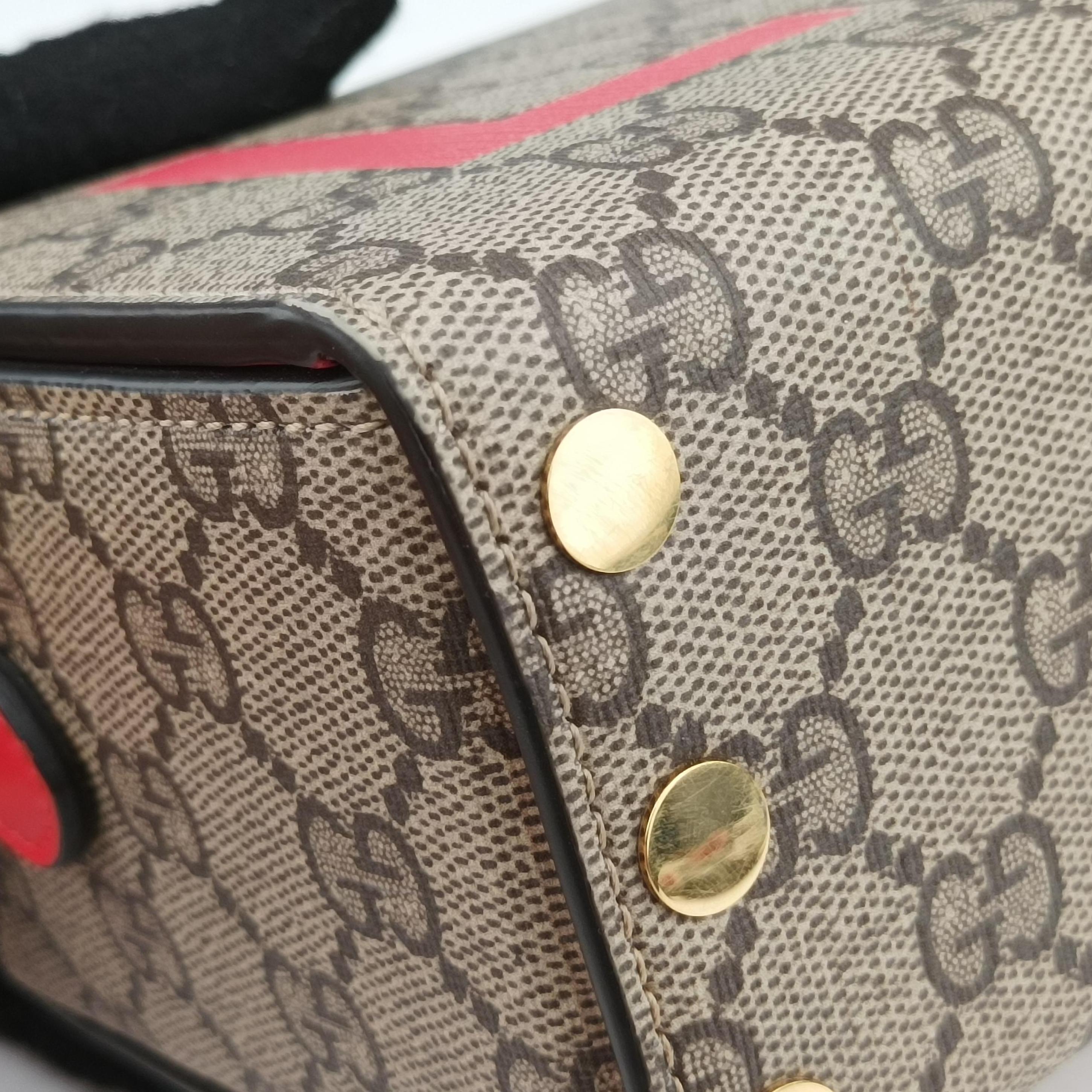 GG Supreme Brown×Red PVC coated canvas 677610 GGスプリーム ブラウン×レッド PVCコーティングキャンバス 677610