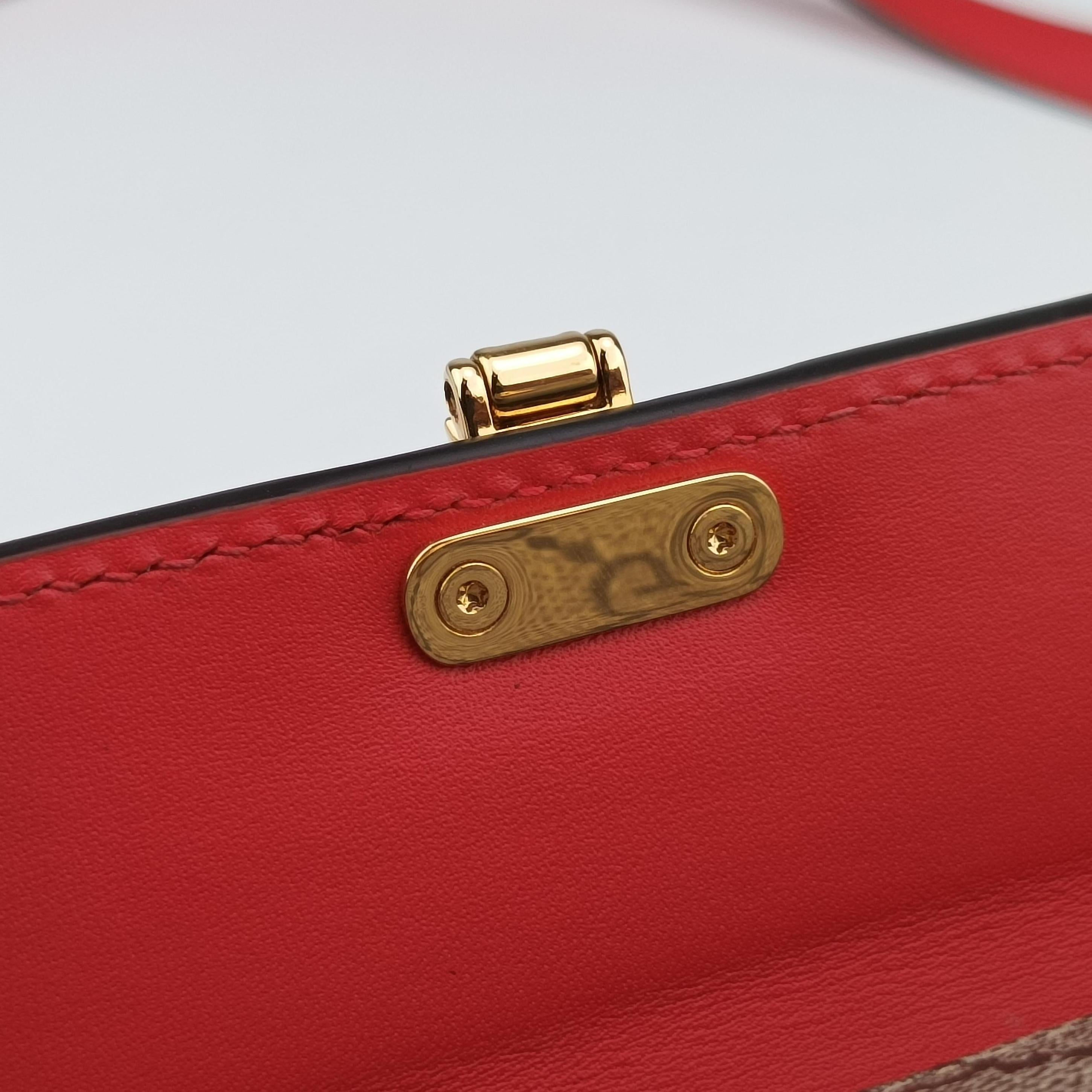 GG Supreme Brown×Red PVC coated canvas 677610 GGスプリーム ブラウン×レッド PVCコーティングキャンバス 677610