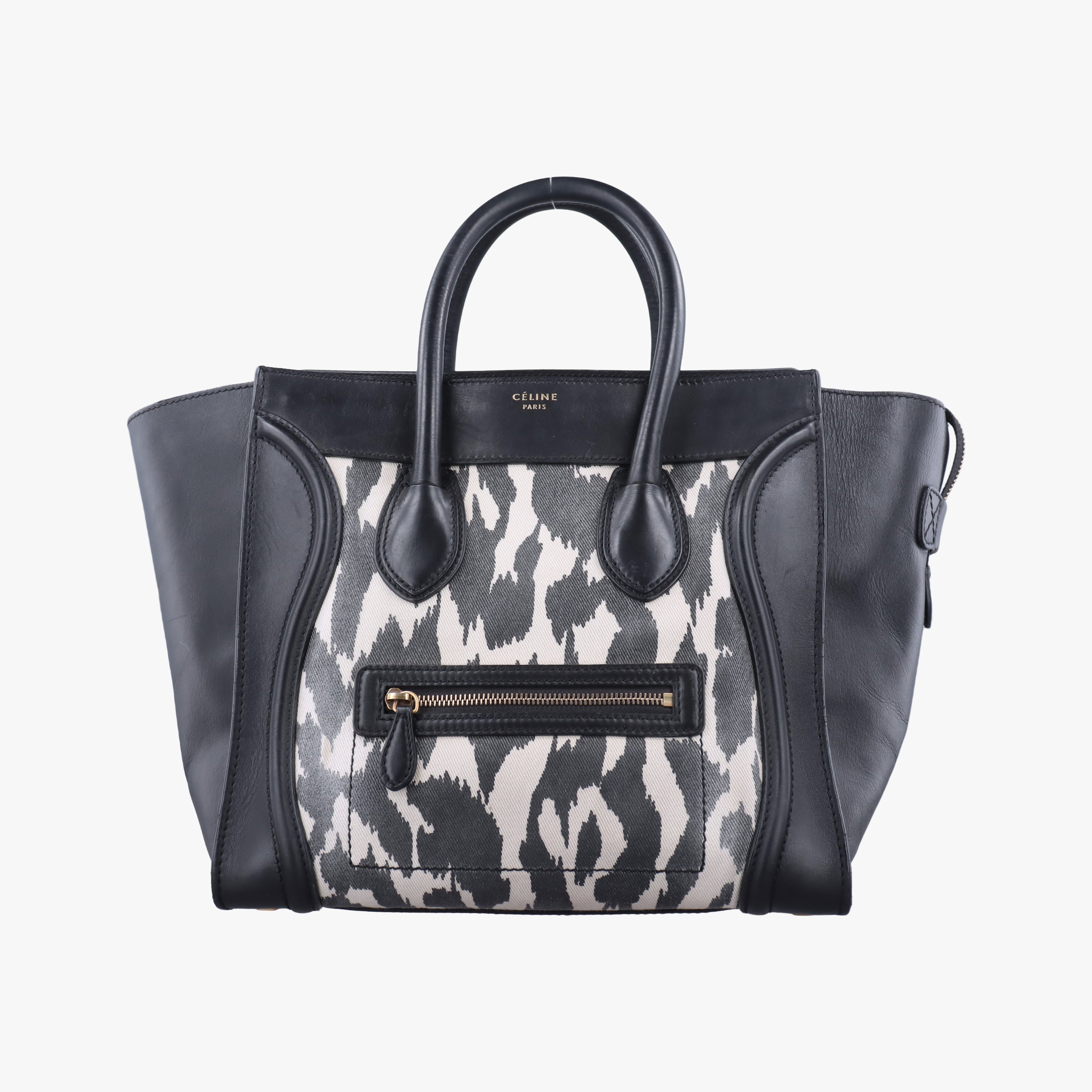 Luggage Mini Shopper Black×Multicolour Canvas ×Leather S-AT-1121 S-MM-1121ラゲージミニショッパー ブラック×マルチカラー キャンバス×レザー S-AT-1121 S-MM-1121