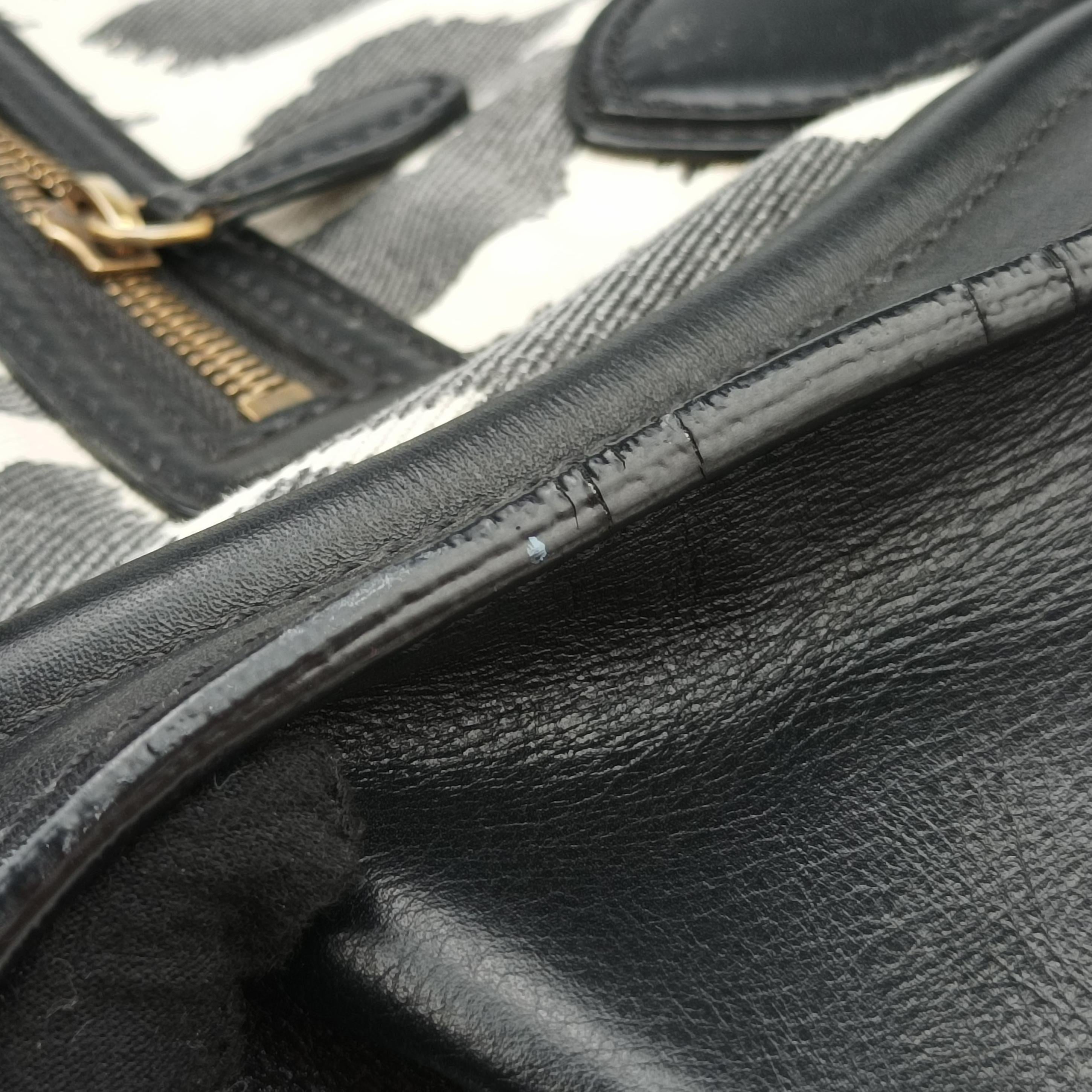 Luggage Mini Shopper Black×Multicolour Canvas ×Leather S-AT-1121 S-MM-1121ラゲージミニショッパー ブラック×マルチカラー キャンバス×レザー S-AT-1121 S-MM-1121