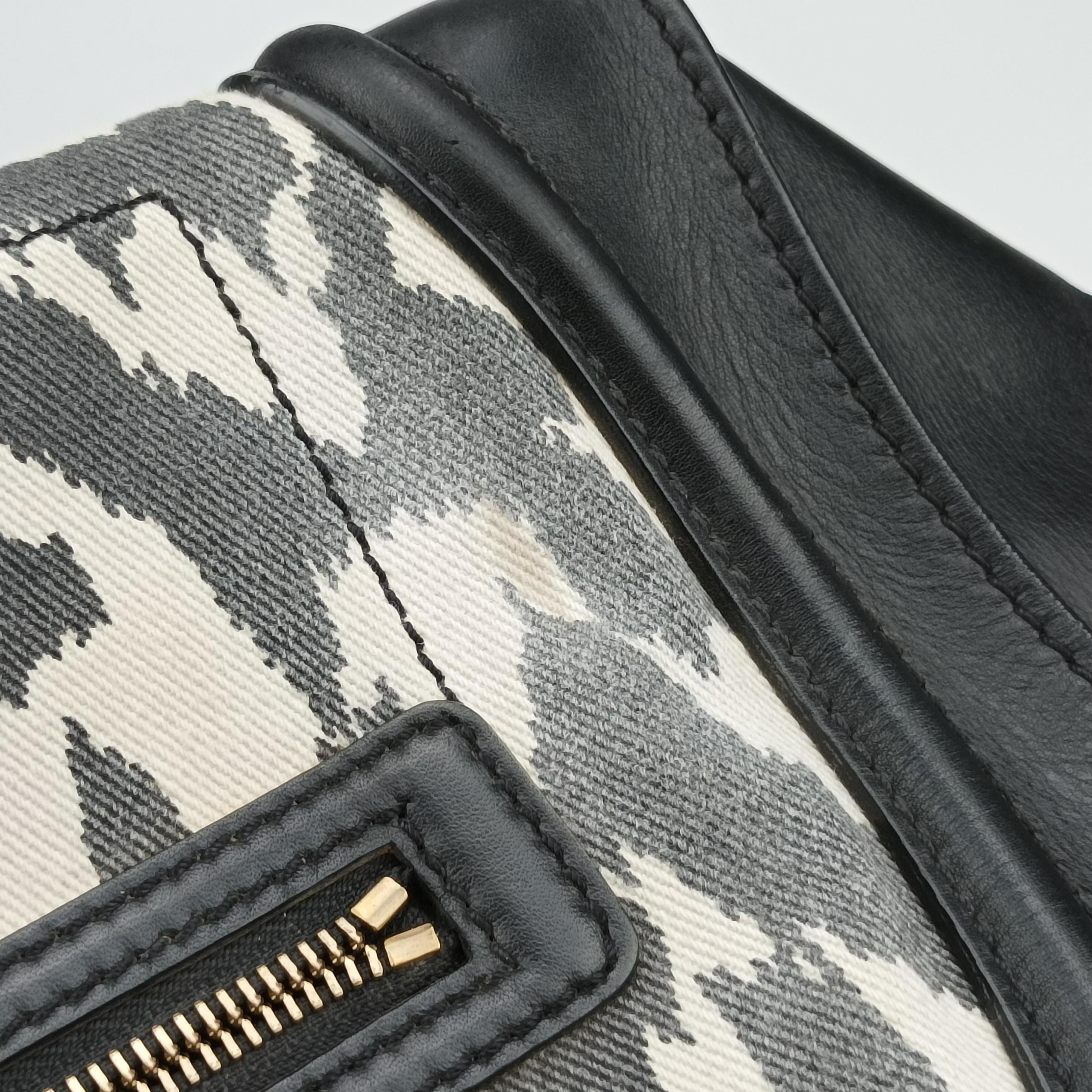 Luggage Mini Shopper Black×Multicolour Canvas ×Leather S-AT-1121 S-MM-1121ラゲージミニショッパー ブラック×マルチカラー キャンバス×レザー S-AT-1121 S-MM-1121