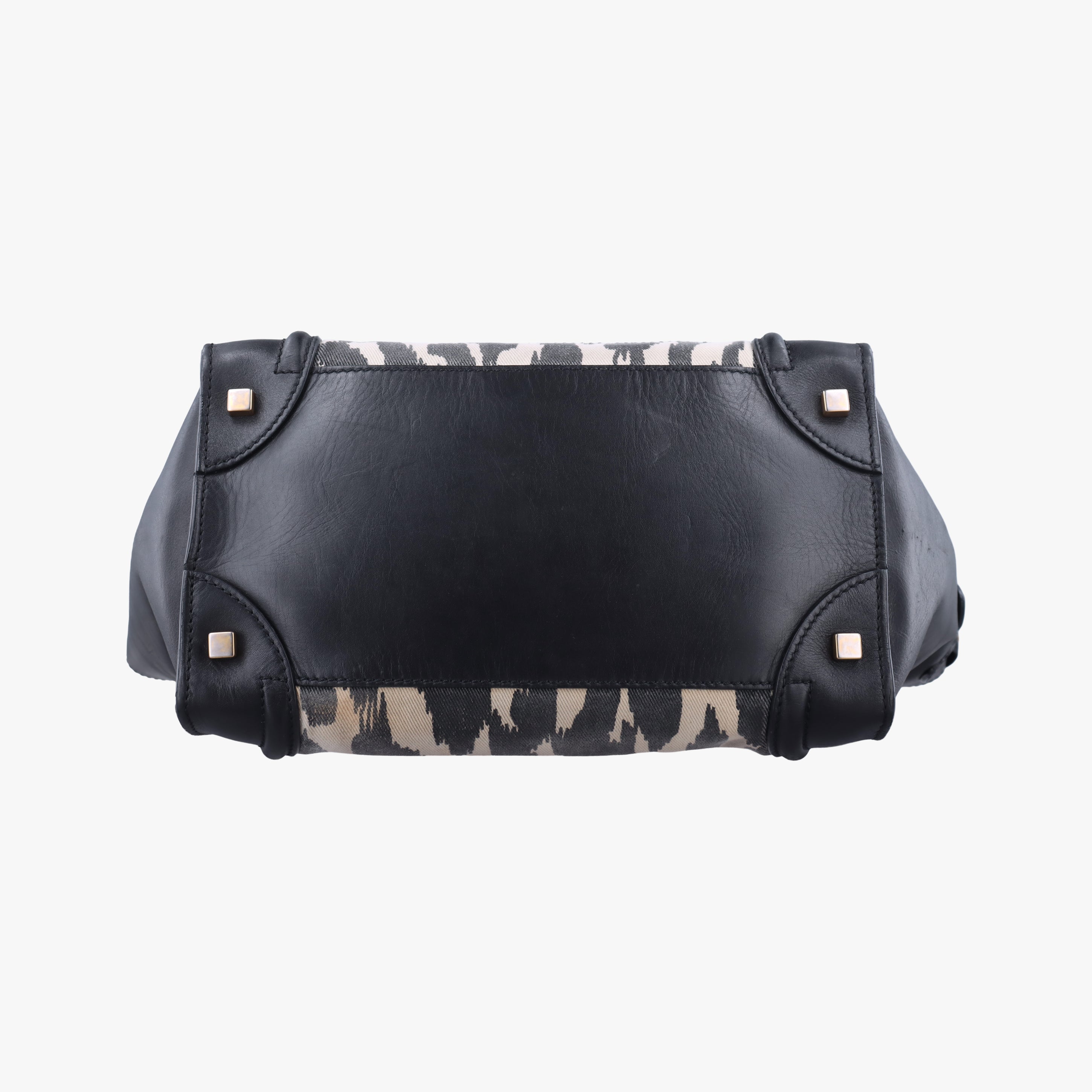 Luggage Mini Shopper Black×Multicolour Canvas ×Leather S-AT-1121 S-MM-1121ラゲージミニショッパー ブラック×マルチカラー キャンバス×レザー S-AT-1121 S-MM-1121