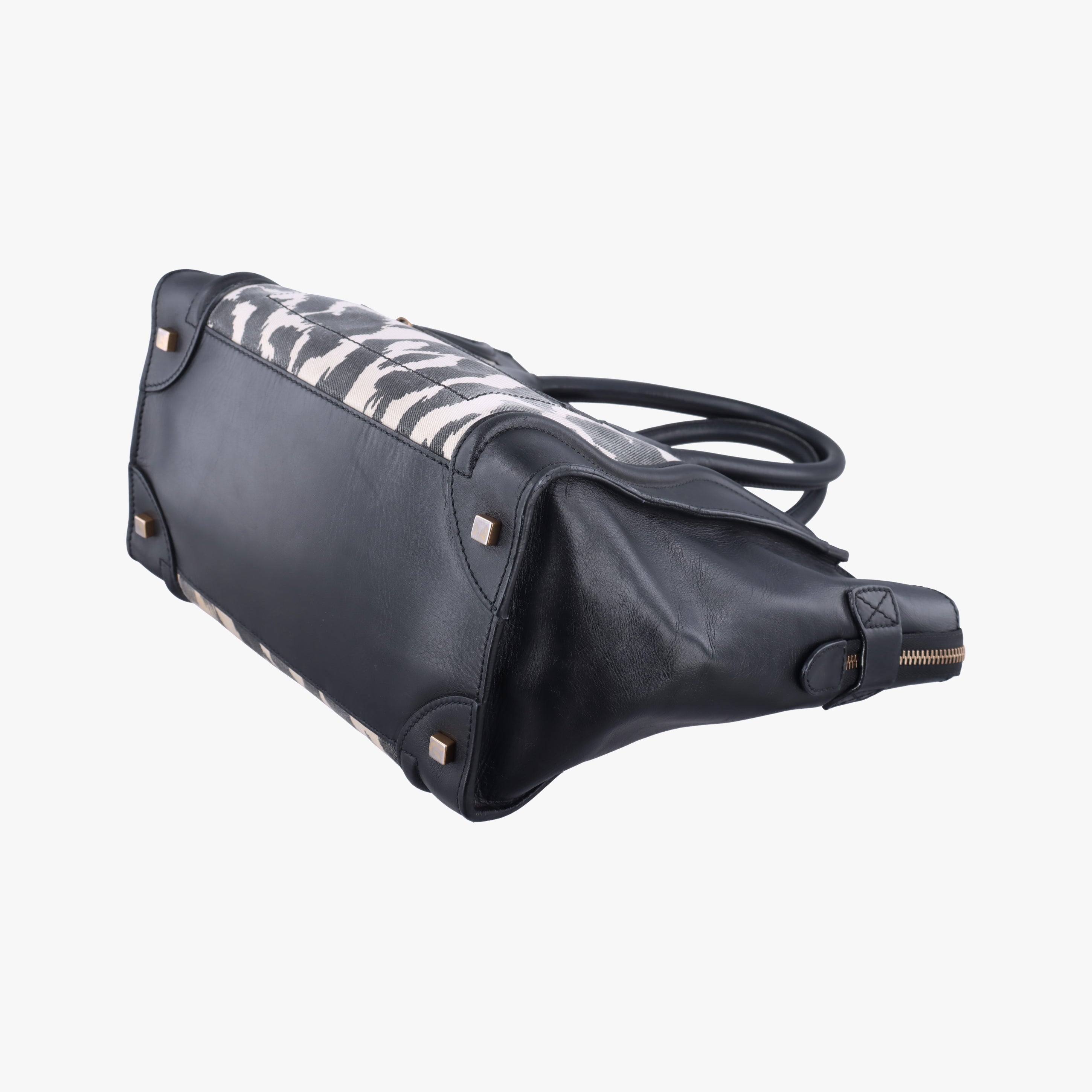 Luggage Mini Shopper Black×Multicolour Canvas ×Leather S-AT-1121 S-MM-1121ラゲージミニショッパー ブラック×マルチカラー キャンバス×レザー S-AT-1121 S-MM-1121