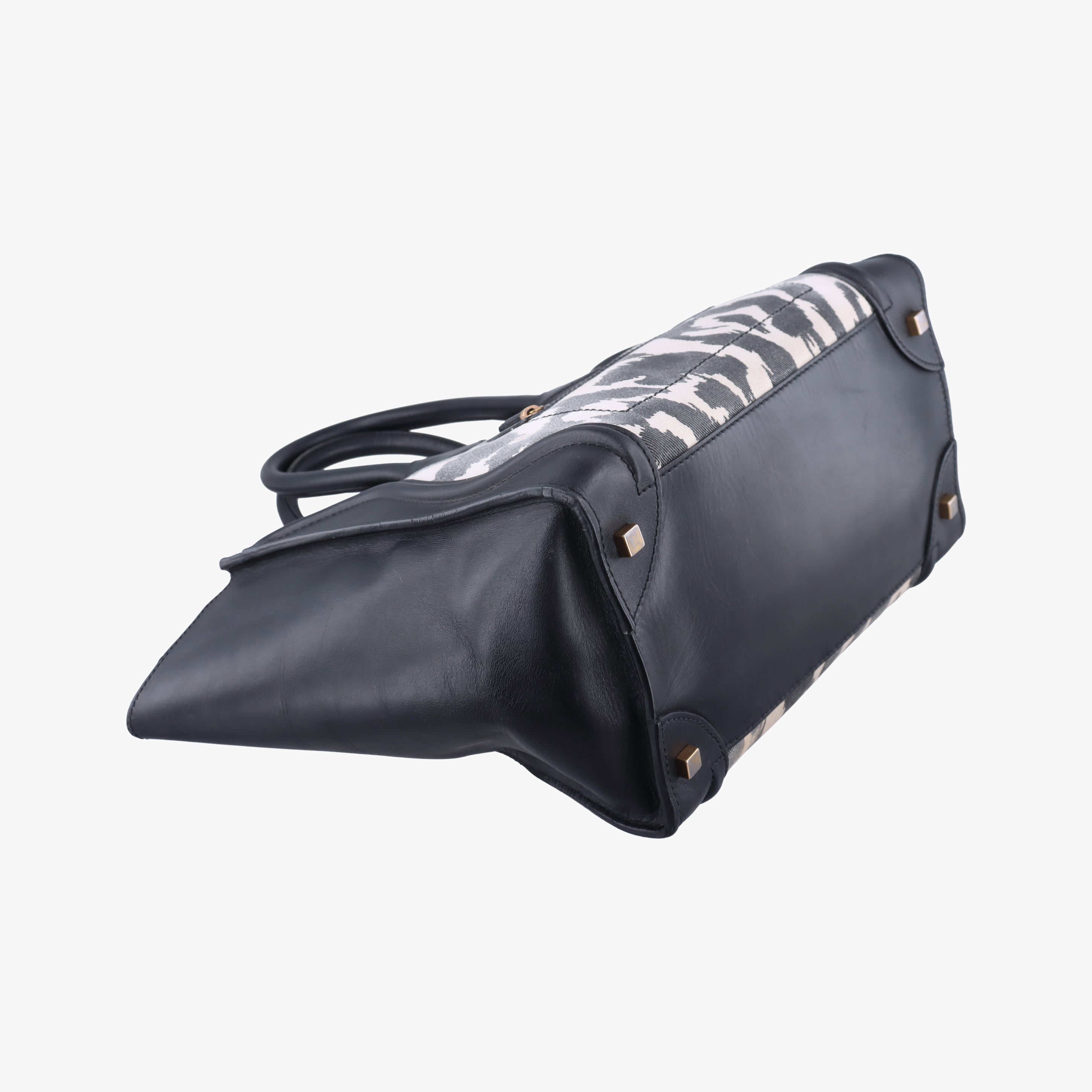 Luggage Mini Shopper Black×Multicolour Canvas ×Leather S-AT-1121 S-MM-1121ラゲージミニショッパー ブラック×マルチカラー キャンバス×レザー S-AT-1121 S-MM-1121