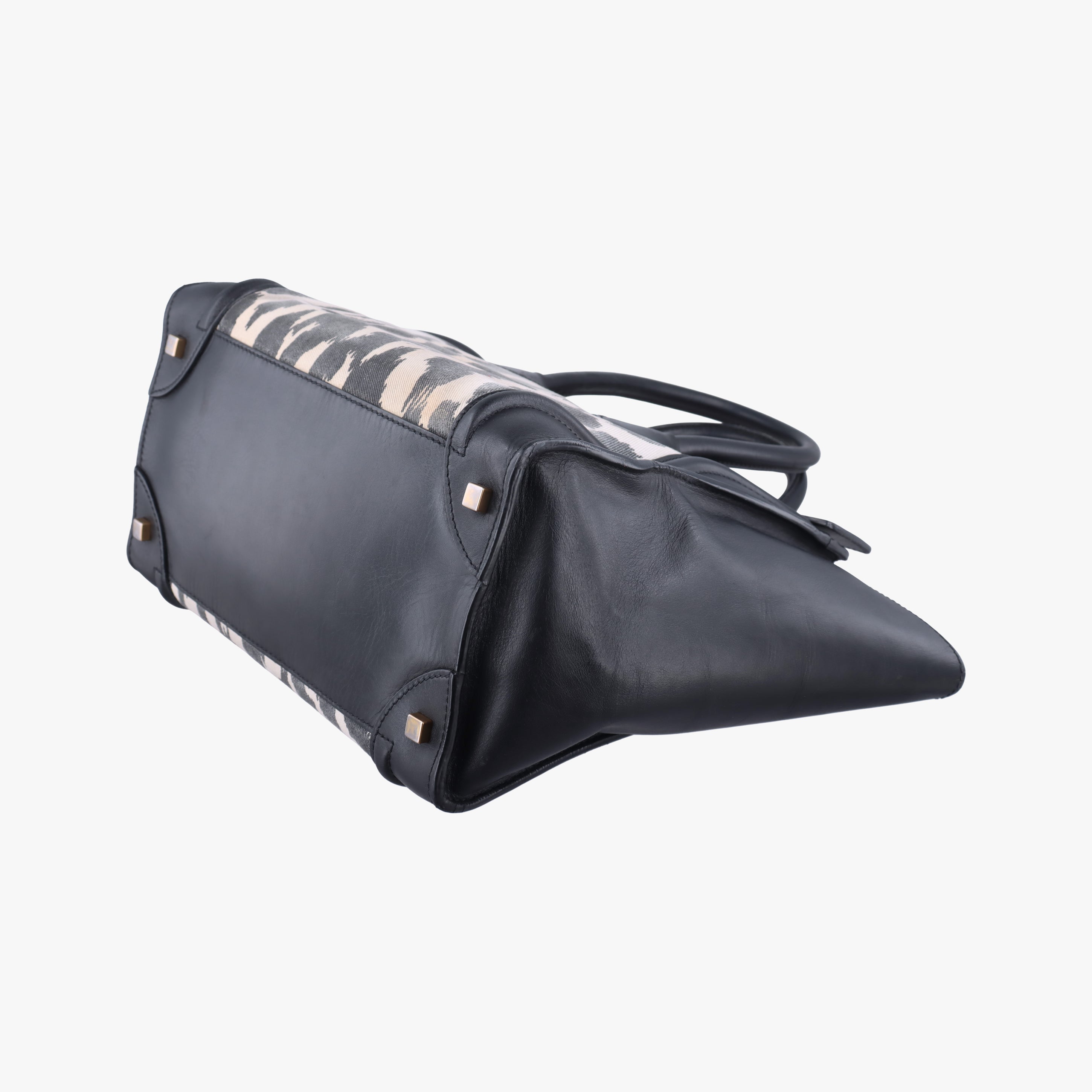 Luggage Mini Shopper Black×Multicolour Canvas ×Leather S-AT-1121 S-MM-1121ラゲージミニショッパー ブラック×マルチカラー キャンバス×レザー S-AT-1121 S-MM-1121