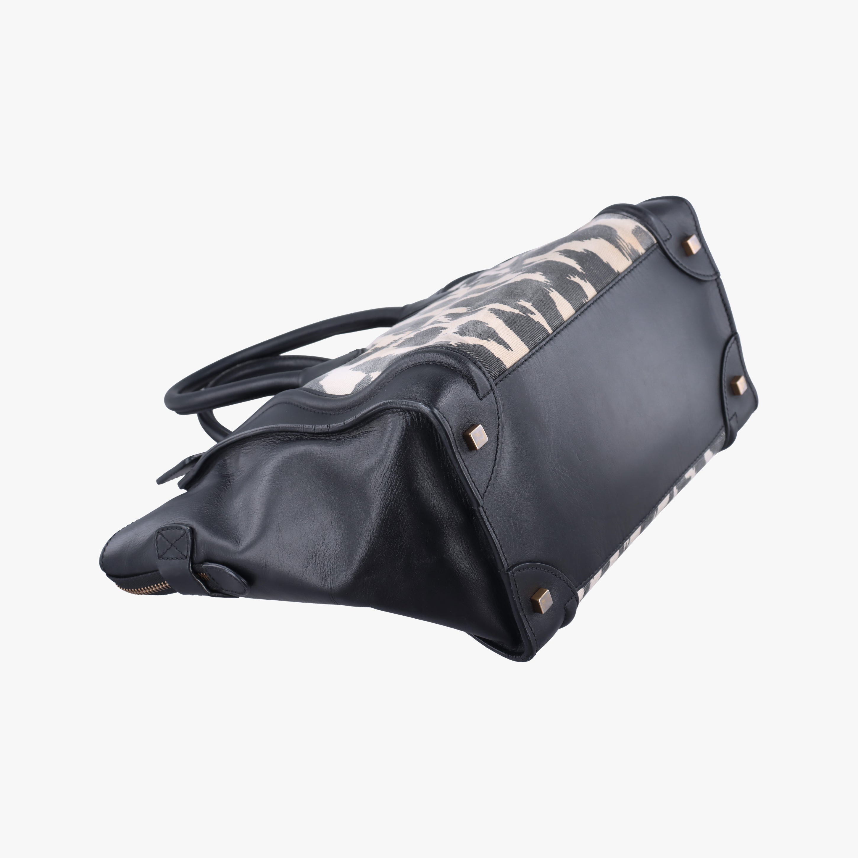 Luggage Mini Shopper Black×Multicolour Canvas ×Leather S-AT-1121 S-MM-1121ラゲージミニショッパー ブラック×マルチカラー キャンバス×レザー S-AT-1121 S-MM-1121