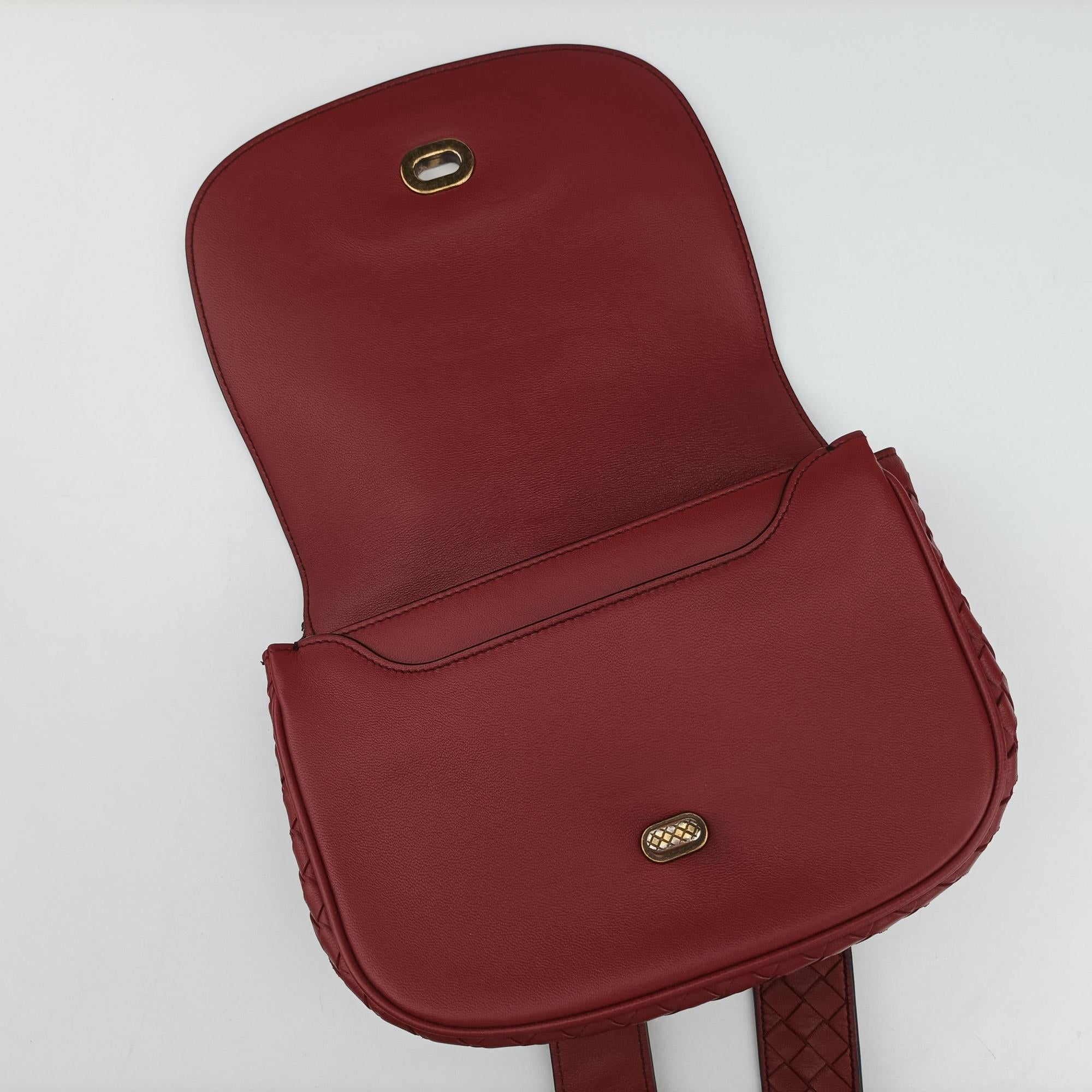 Luna Intrecciato Red lambskin B07655124Aルナ イントレチャート レッド ラムスキン B07655124A