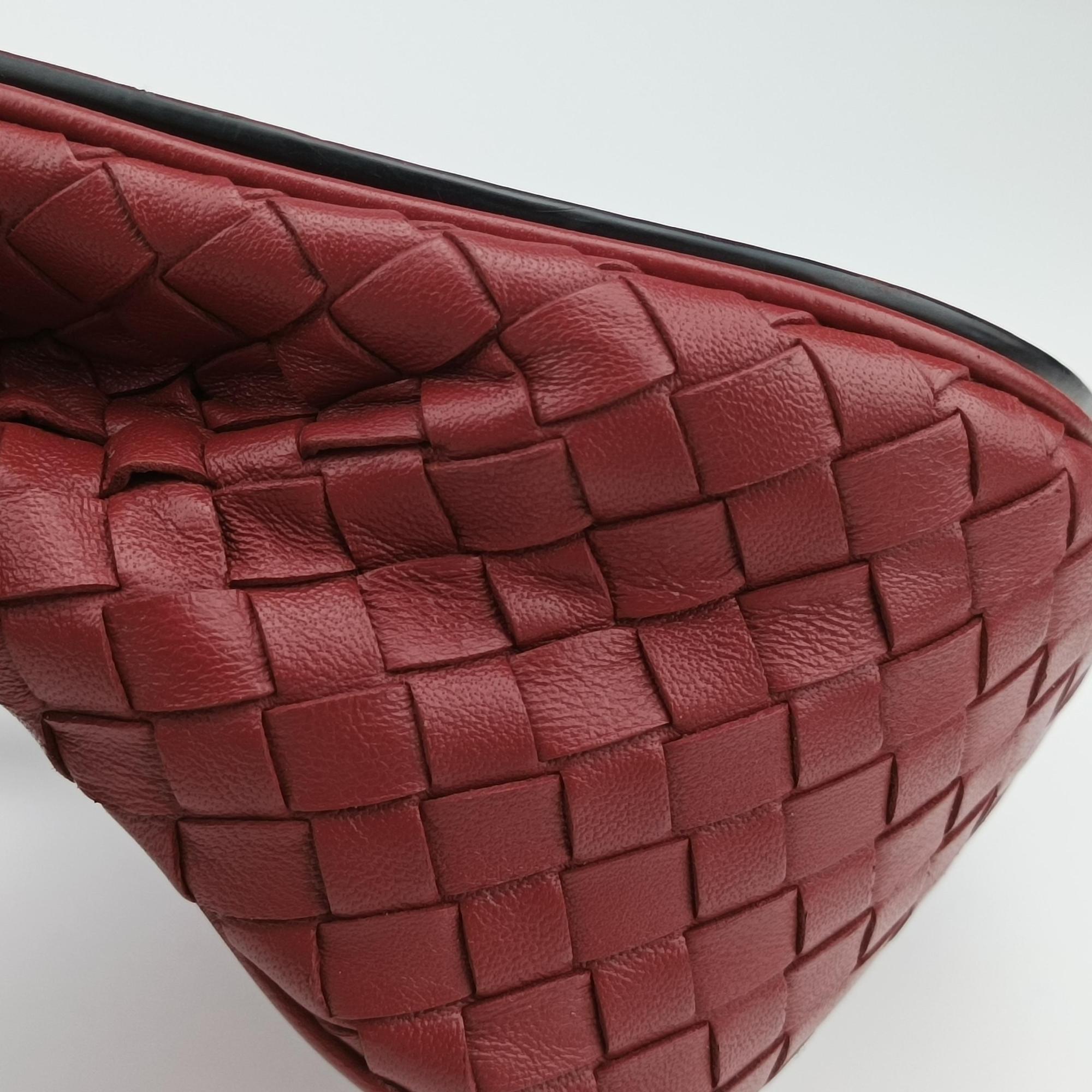 Luna Intrecciato Red lambskin B07655124Aルナ イントレチャート レッド ラムスキン B07655124A