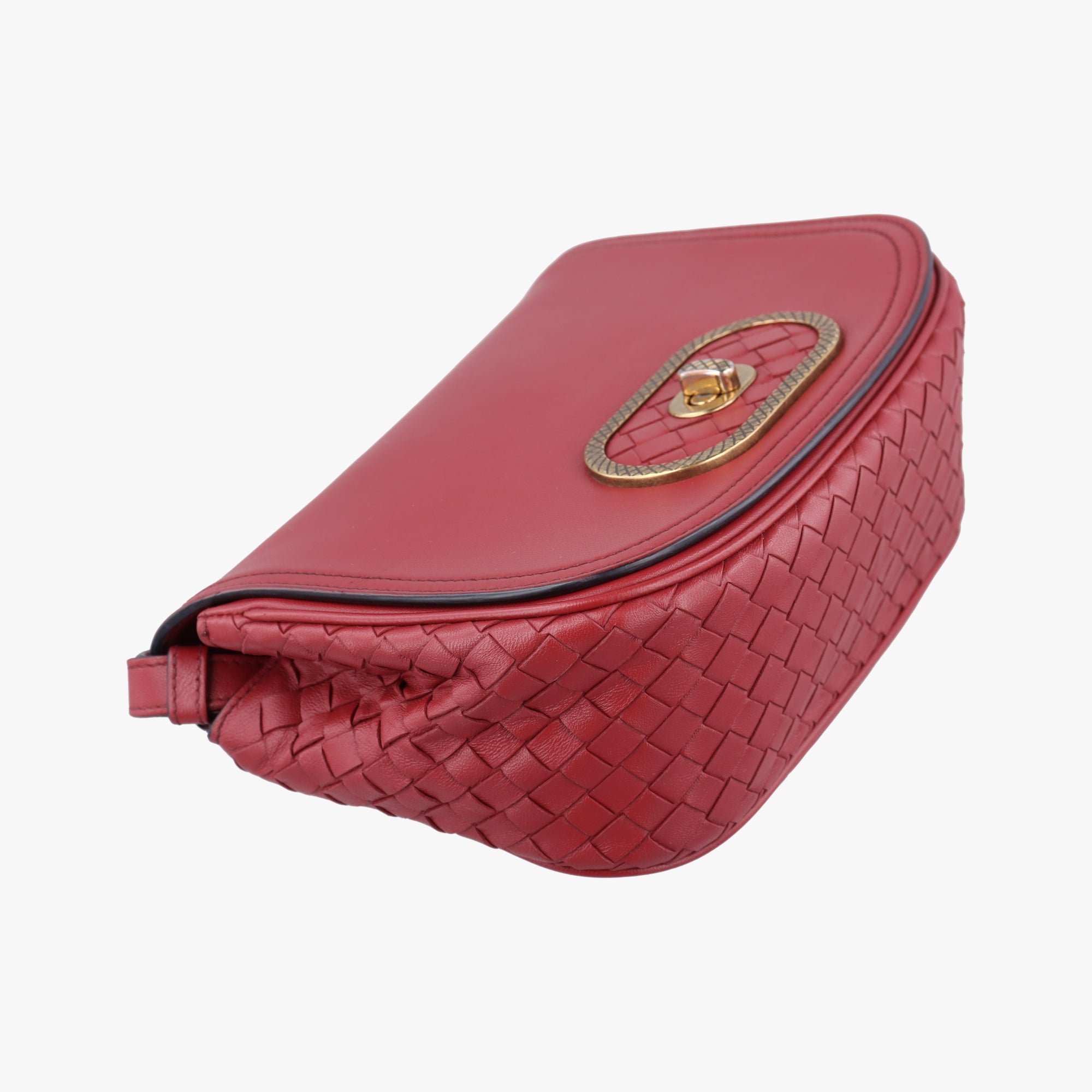 Luna Intrecciato Red lambskin B07655124Aルナ イントレチャート レッド ラムスキン B07655124A