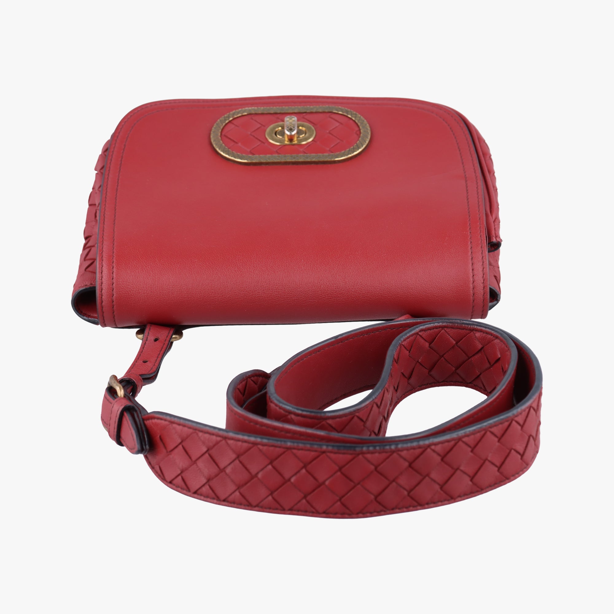 Luna Intrecciato Red lambskin B07655124Aルナ イントレチャート レッド ラムスキン B07655124A
