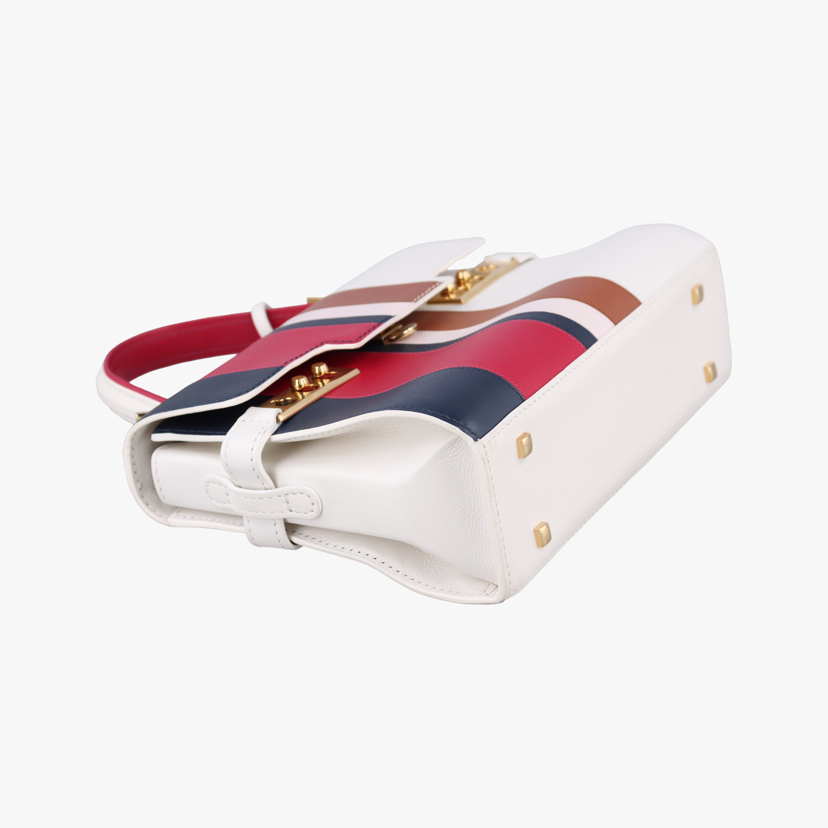 Tempete White xNavy x Red x Brown leather IO7Hタンペート ホワイト×ネービー×レッド×ブラウン レザー IO7H