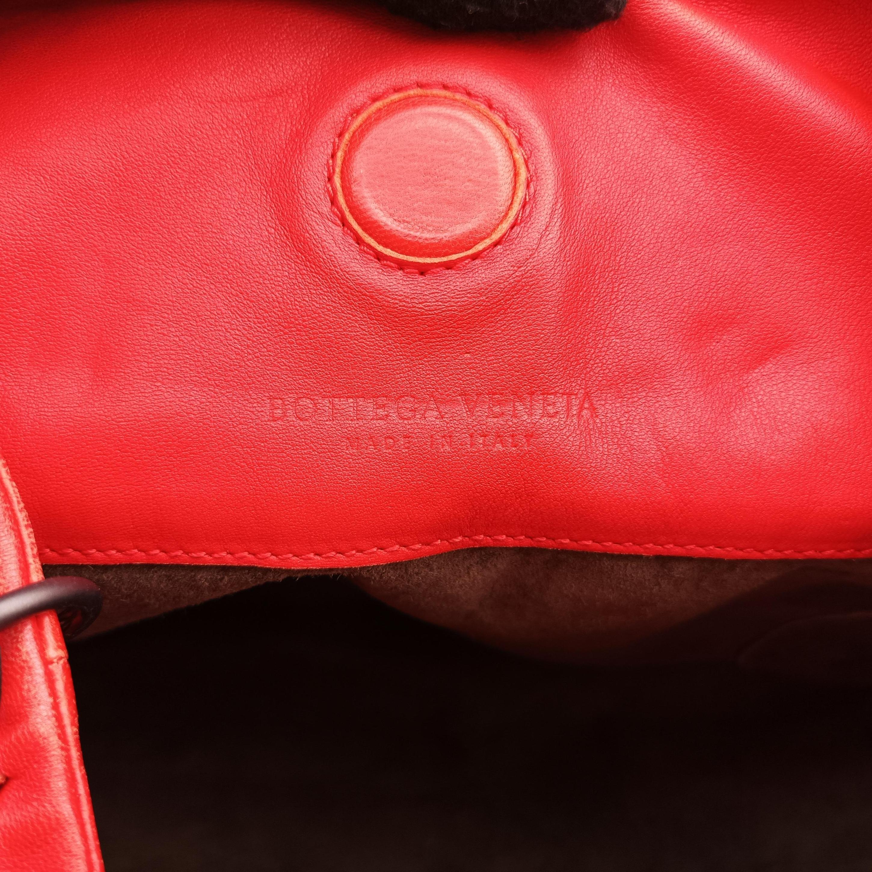 CAMPANA Intrecciato Red lambskin B00011797Tカンパーナ イントレチャート レッド ラムスキン B00011797T